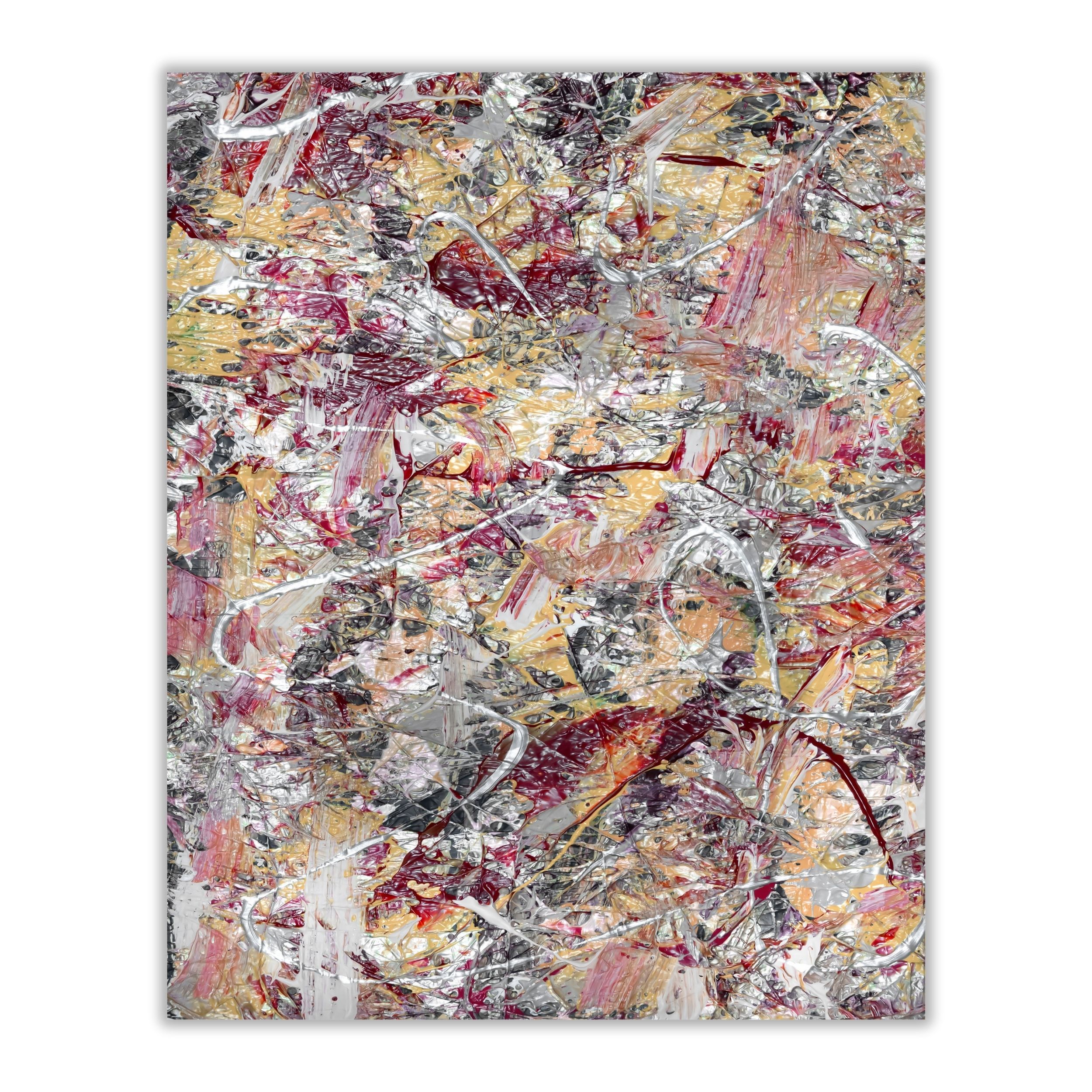 Silver Peach Abstract Print | Printable Textured Wall Art 