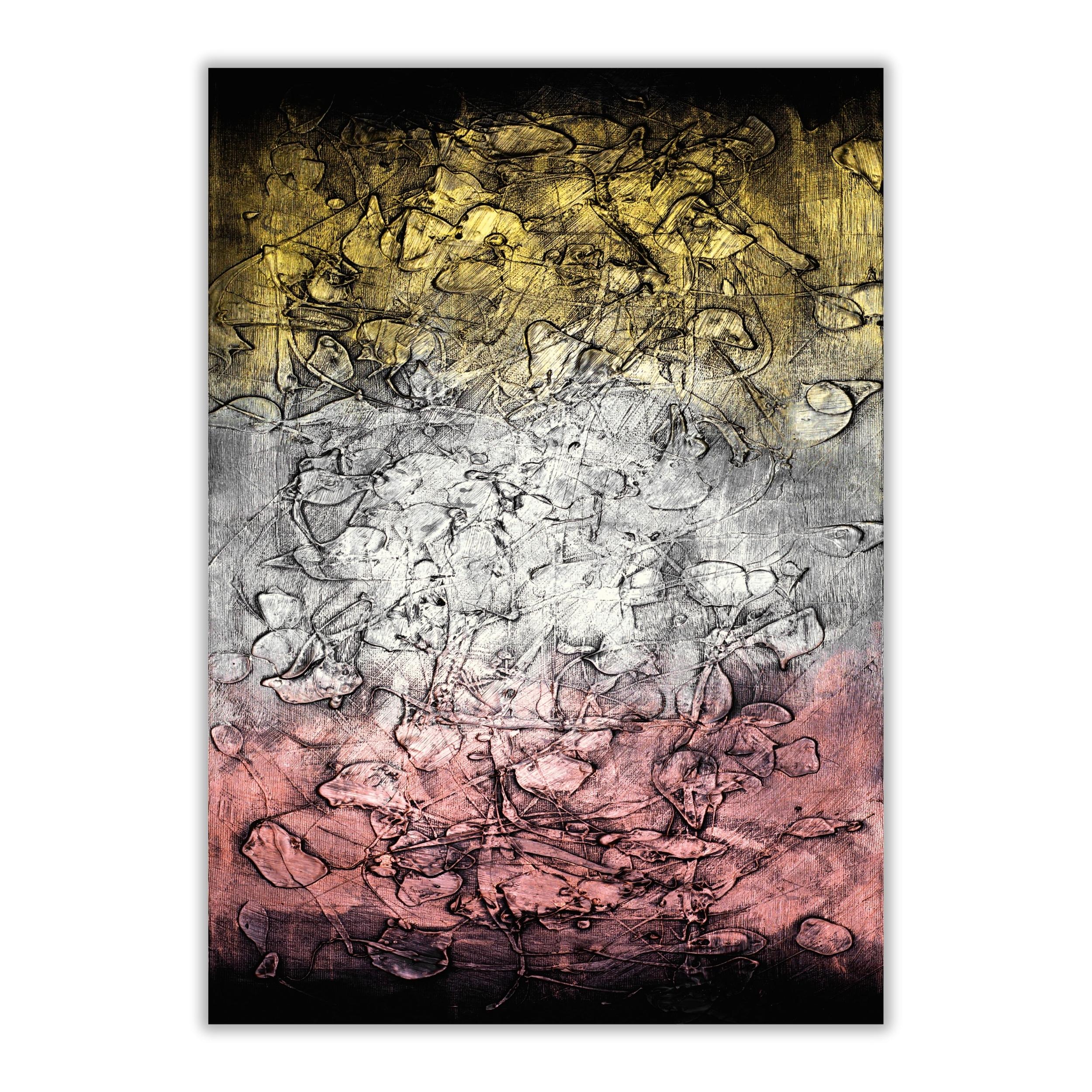 Gold Rose Abstract Print | Metallic Gradient Wall Art Digital Download 