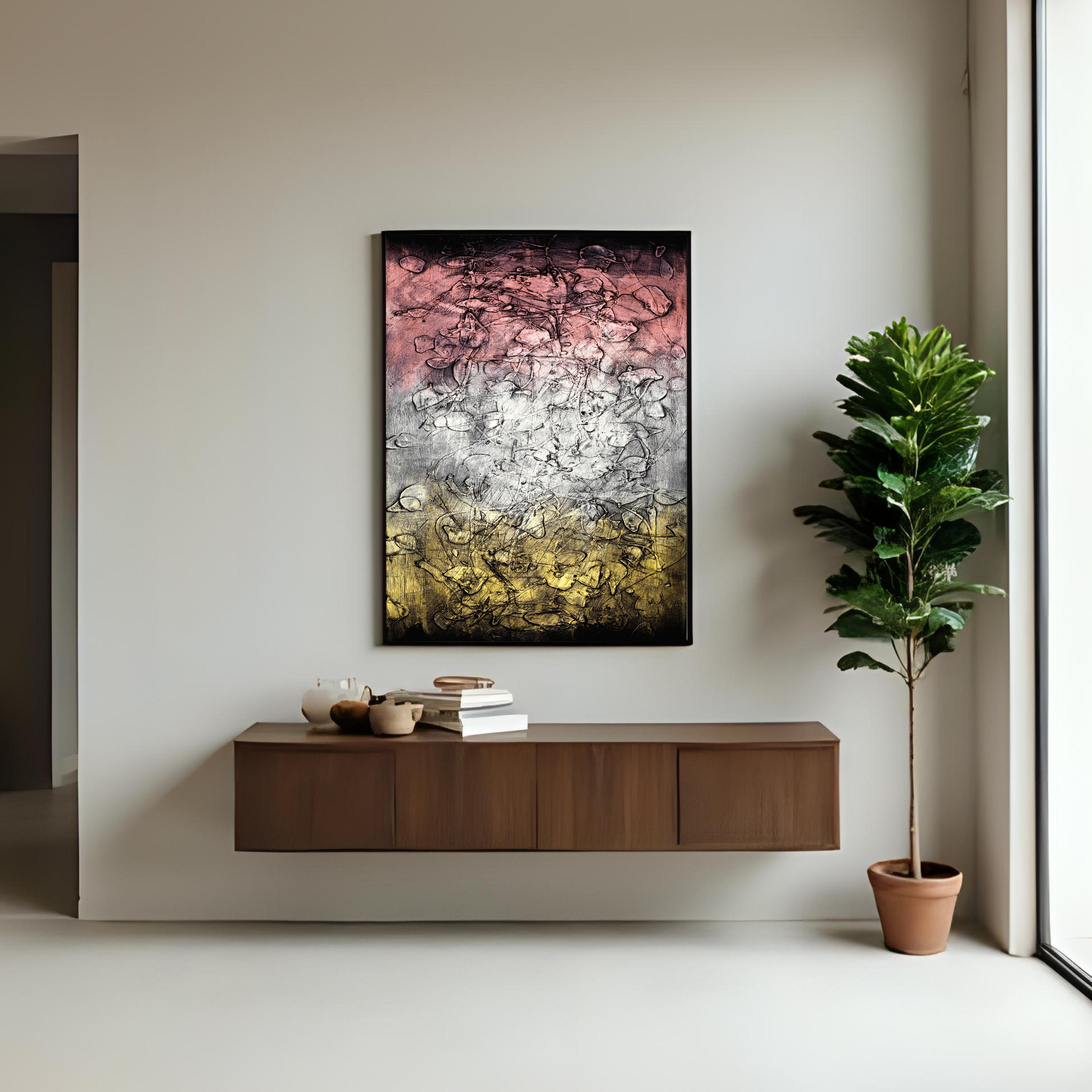 Gold Rose Abstract Print | Metallic Gradient Wall Art Digital Download 