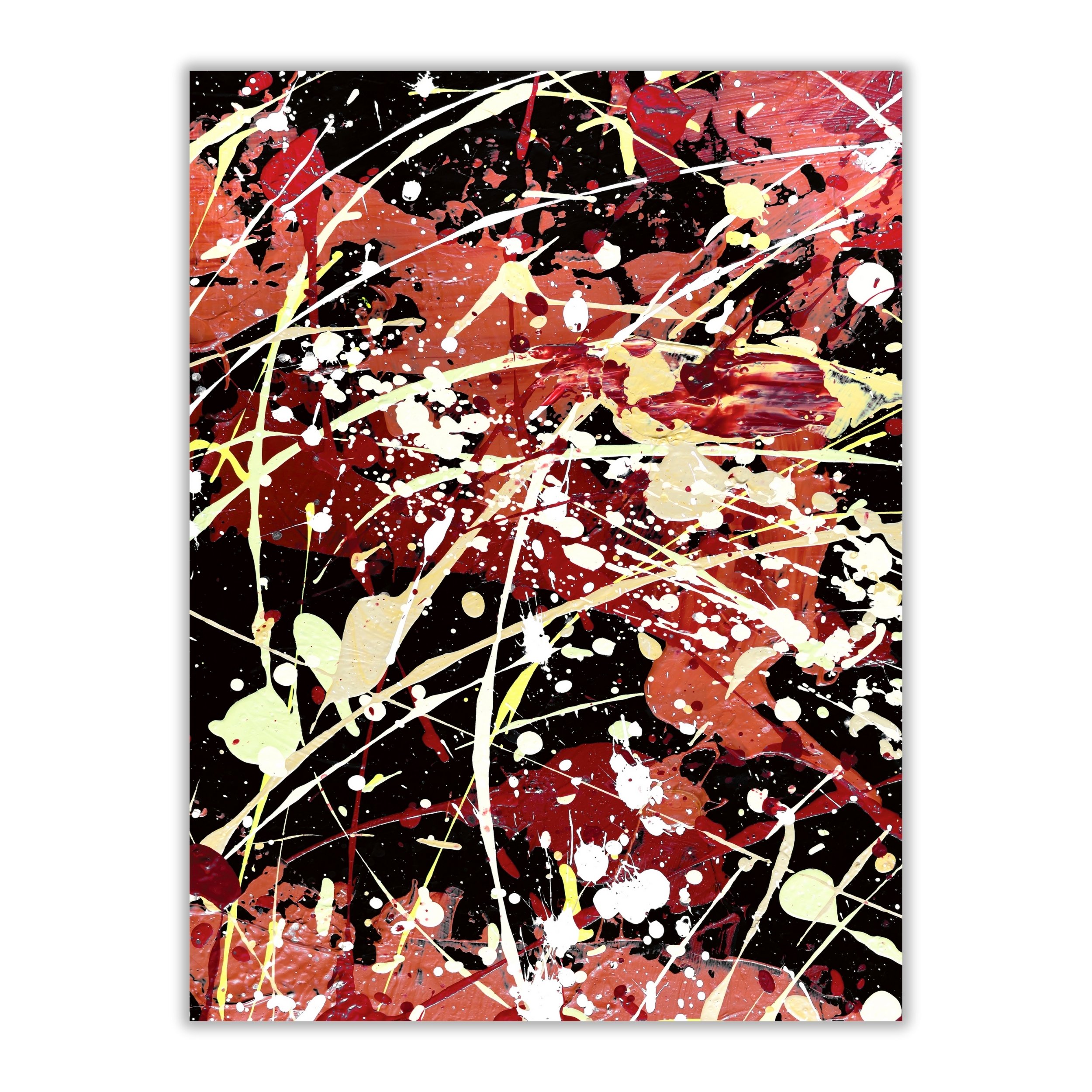 Red Drip Abstract Art | Splatter Wall Print 