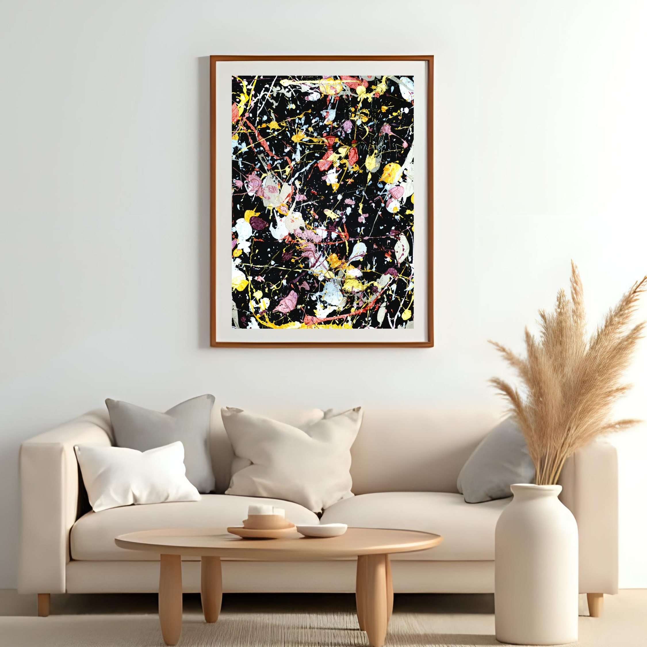 Colorful Splatter Wall Art | Neon Abstract Digital Print 