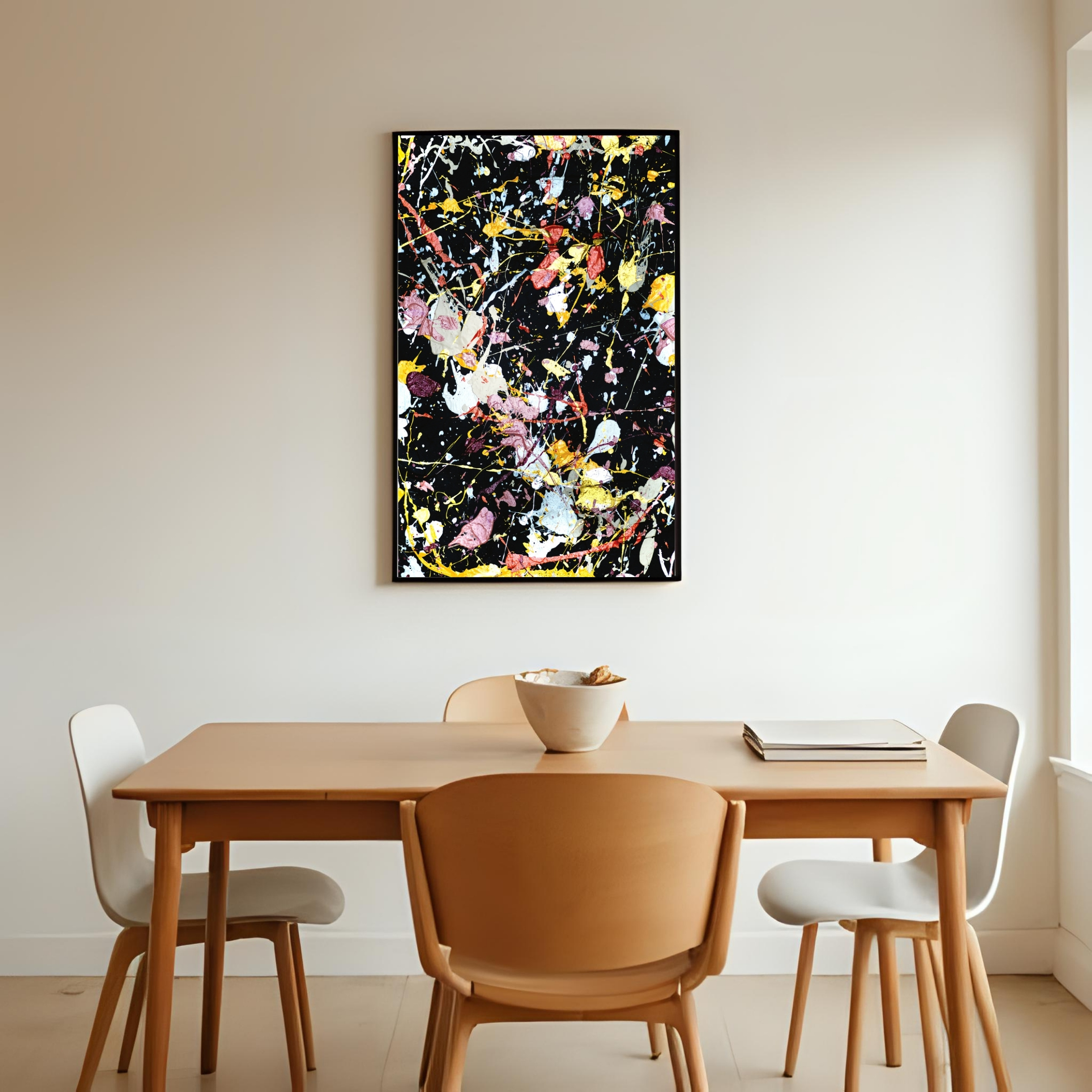 Colorful Splatter Wall Art | Neon Abstract Digital Print 