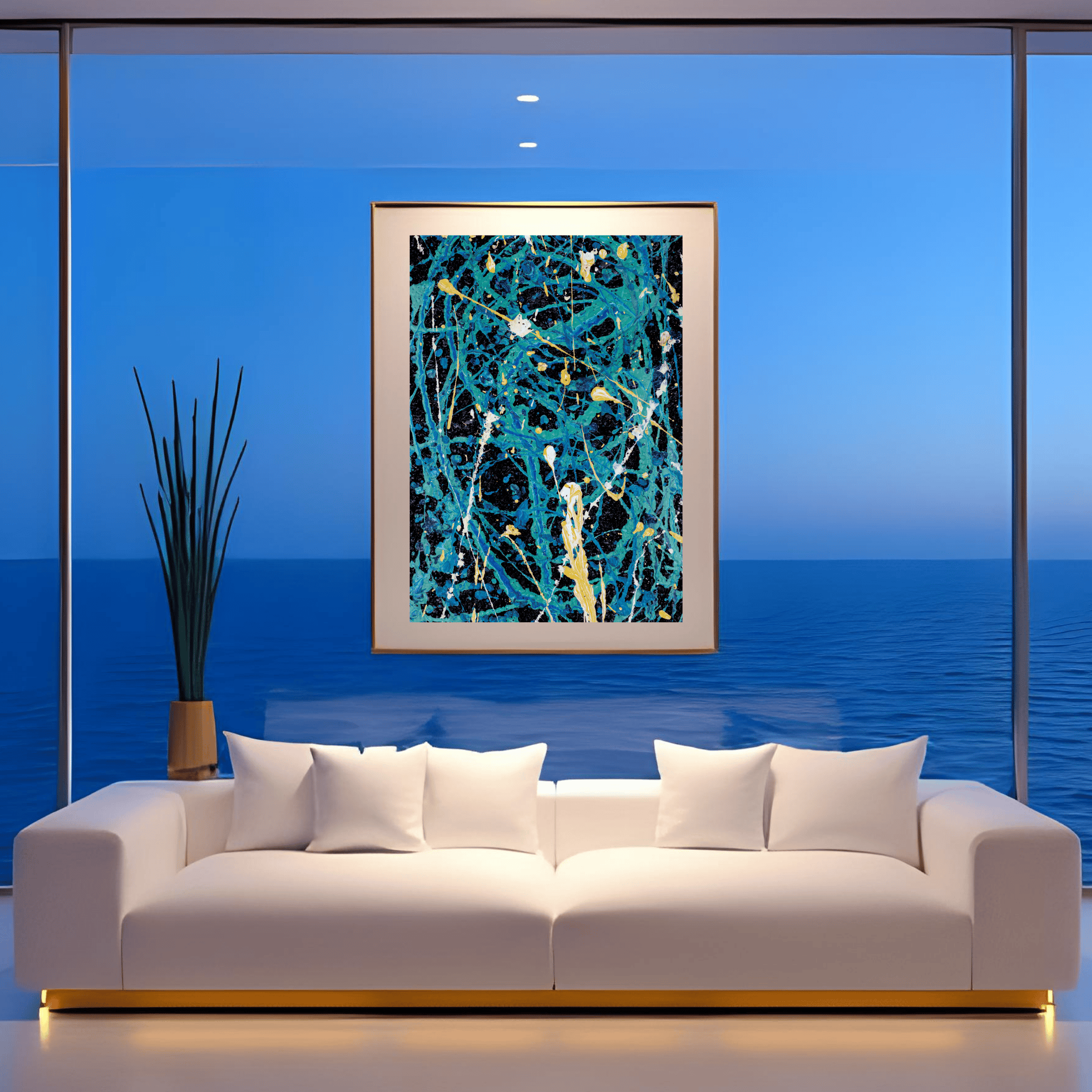 Blues Abstract Wall Art | Dynamic Digital Download 