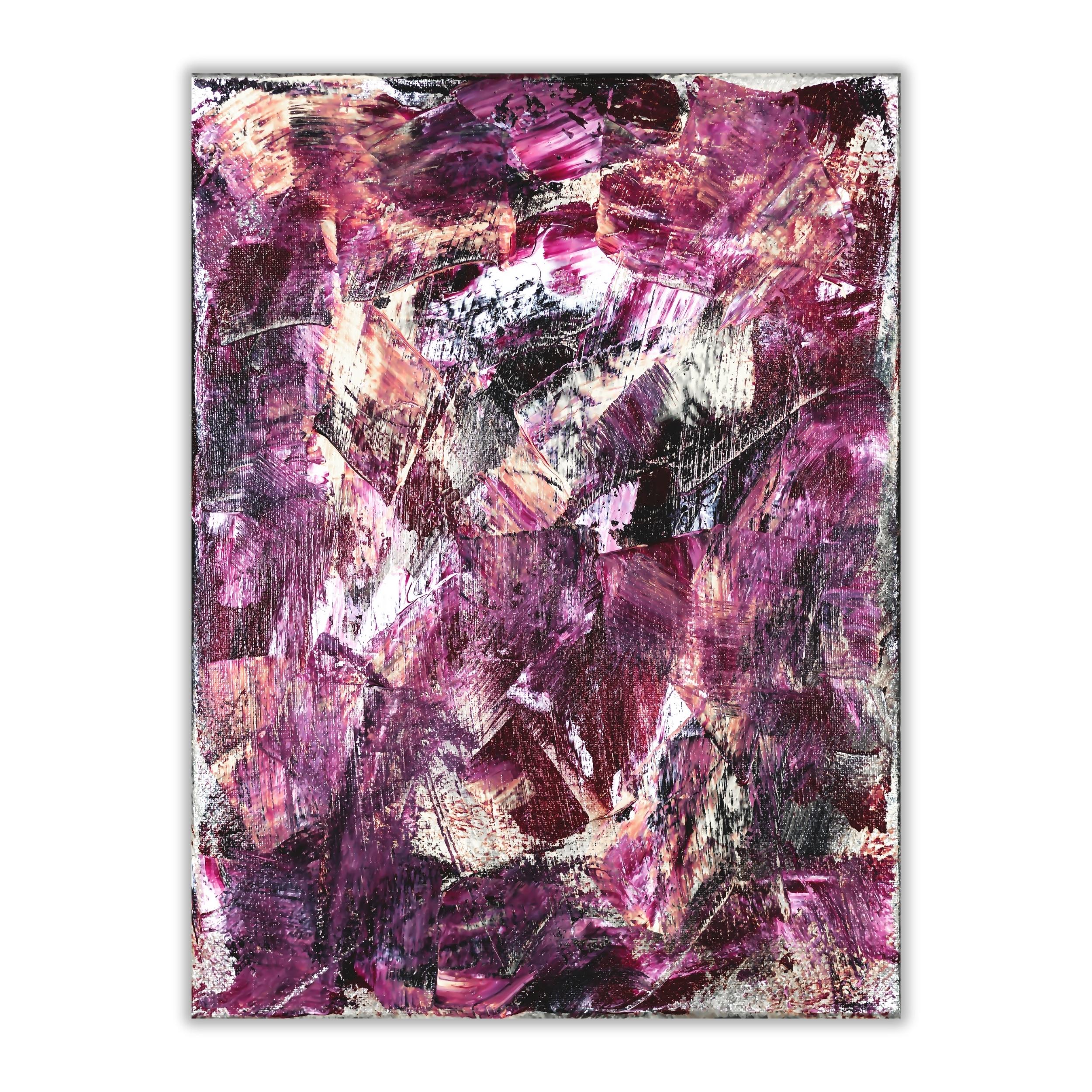 Purple Plum Abstract Art | Bold Textured Digital Print