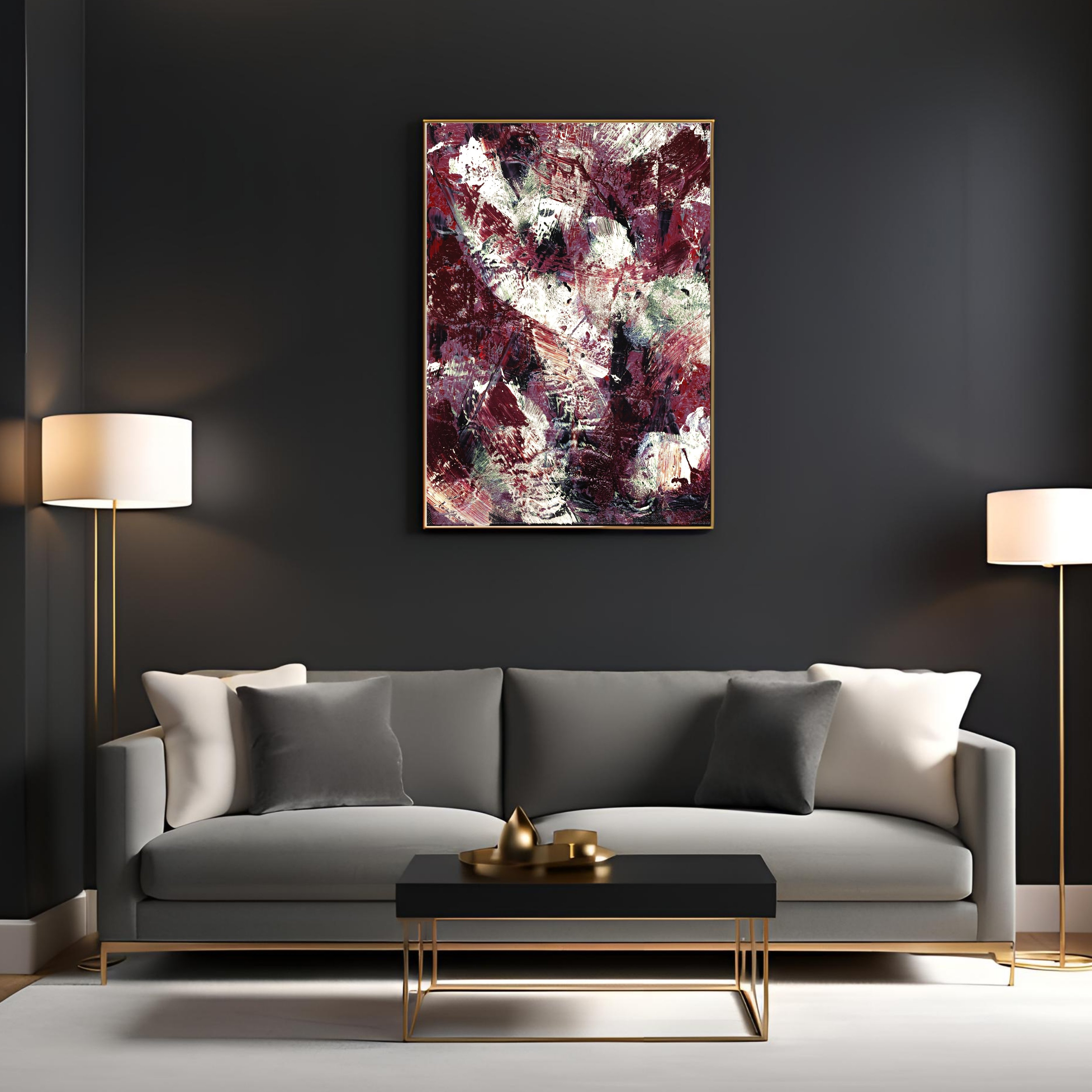 Bold Red Abstract Wall Art – Crimson Tension Texture Print