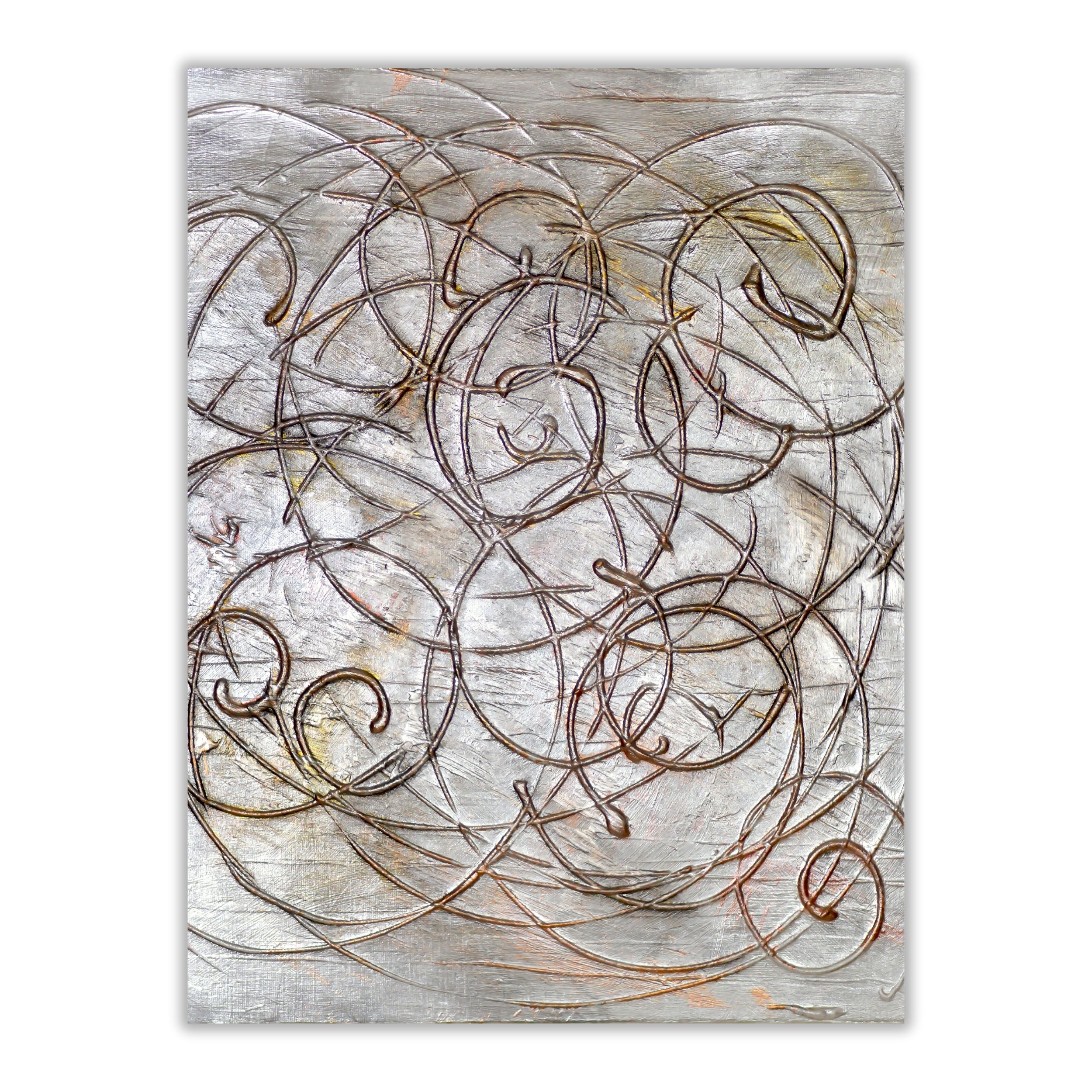 Silver Spiral Line Art | Textured Neutral Printable