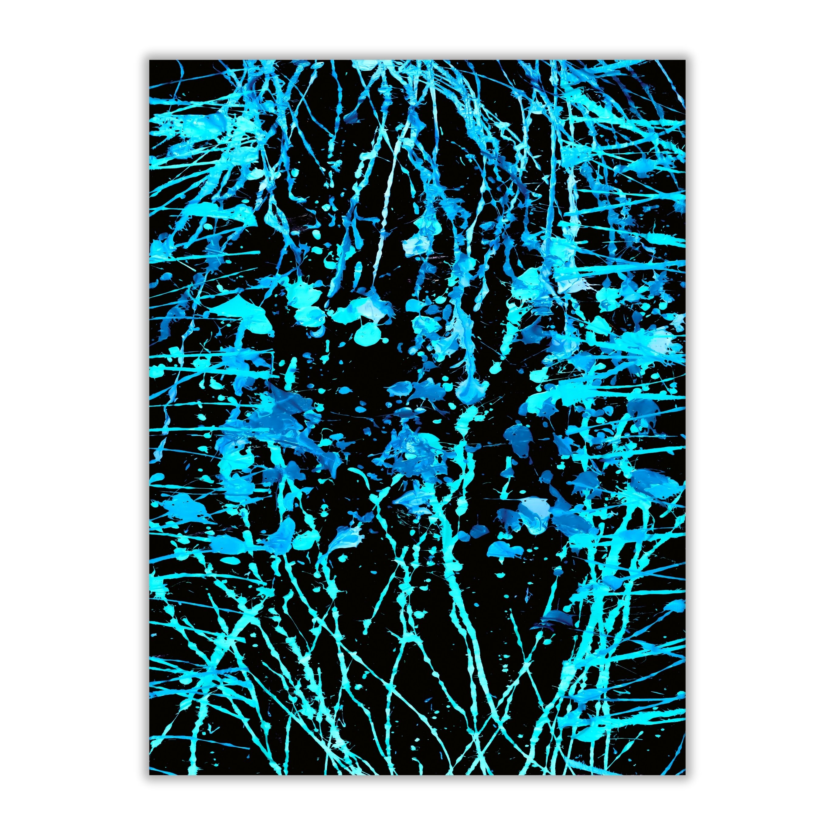 Neon Blue Abstract Print | Electric Pulse Digital Download