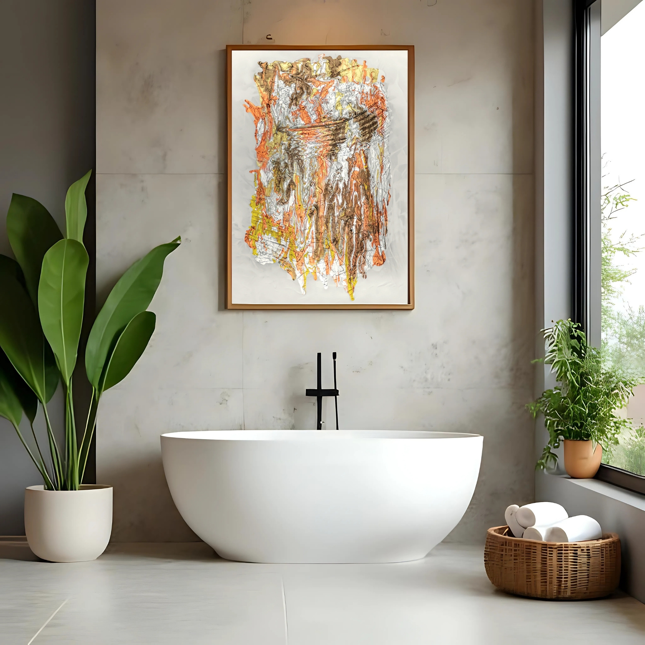 Metallic Earth Abstract Wall Art | Textured Warm Digital Print