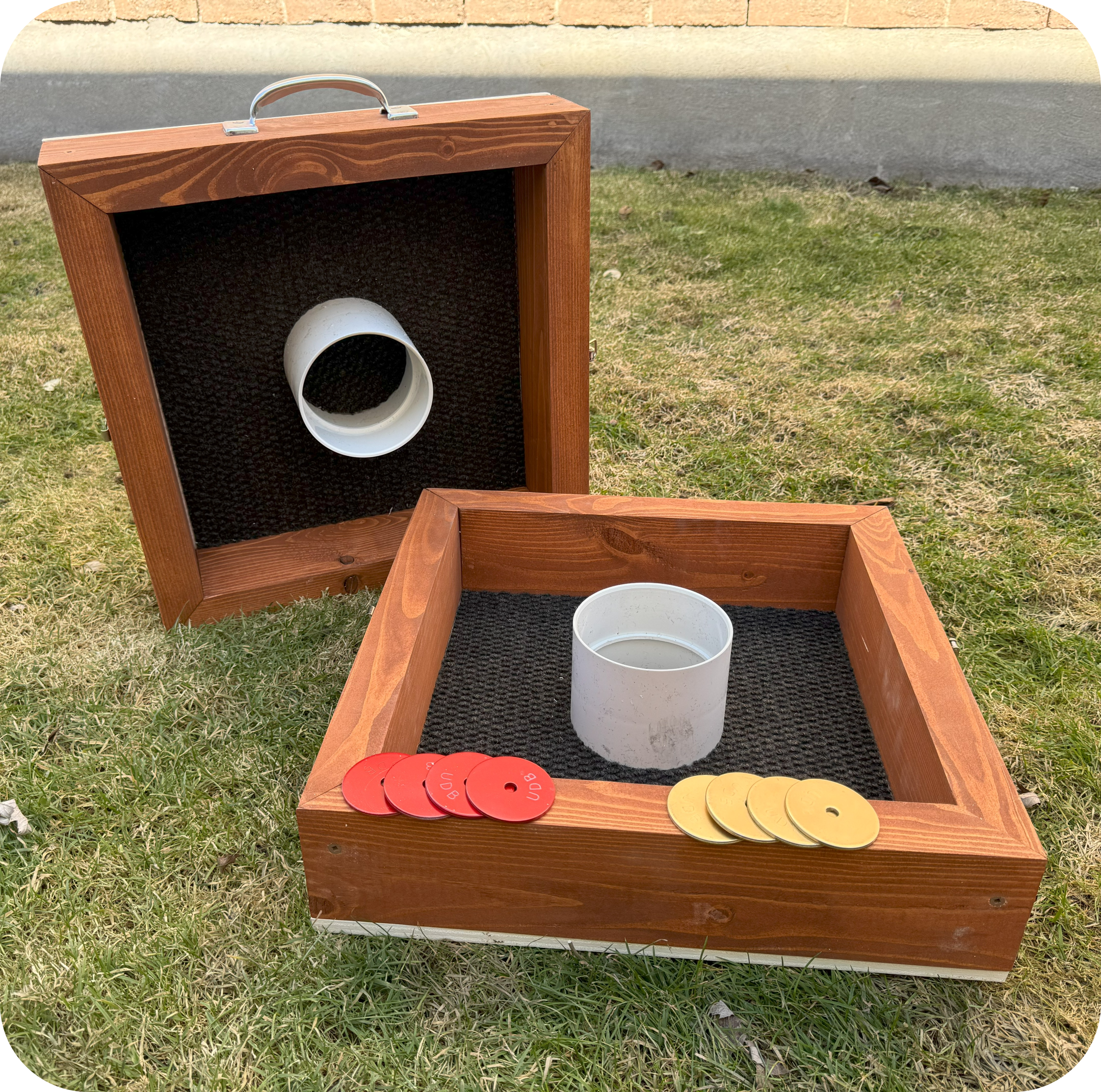 Handmade Solid Wood Washer Toss Game – Built to Last!