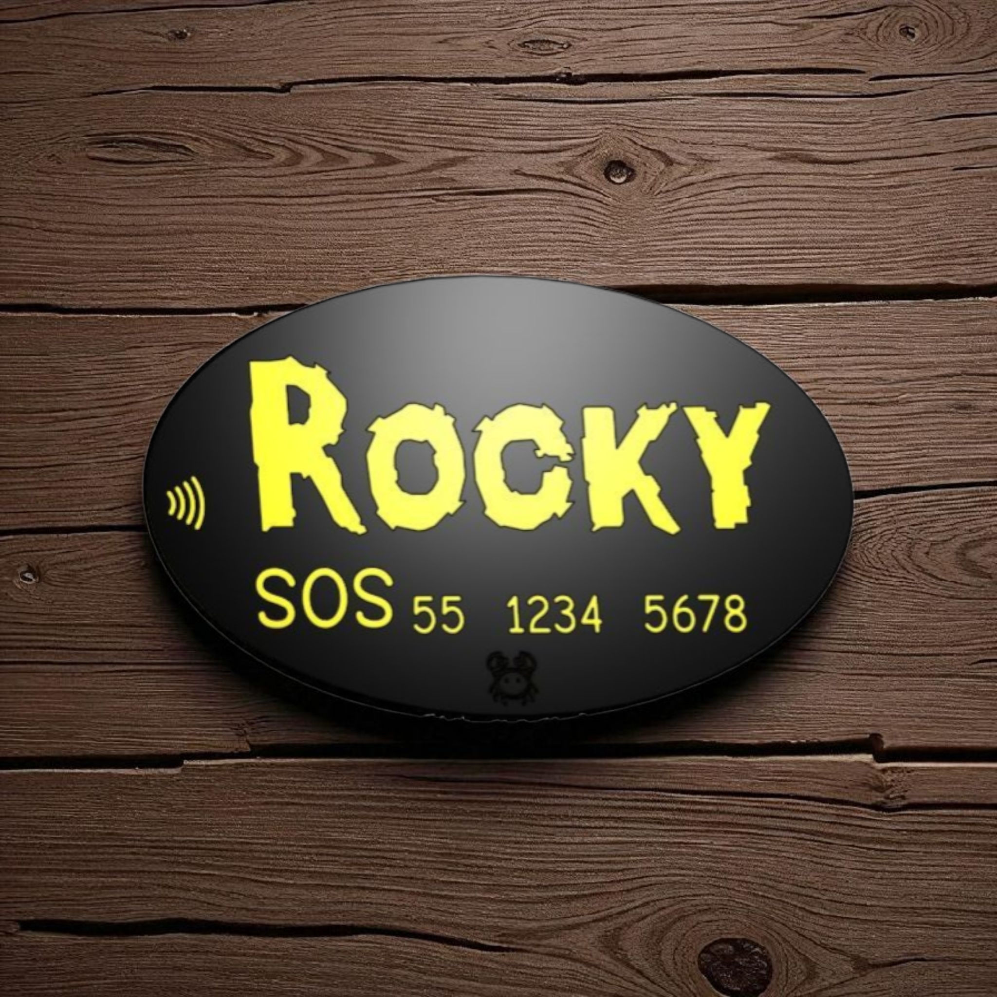 Placa de identificación personalizada para mascotas con datos de contacto y tag NFC