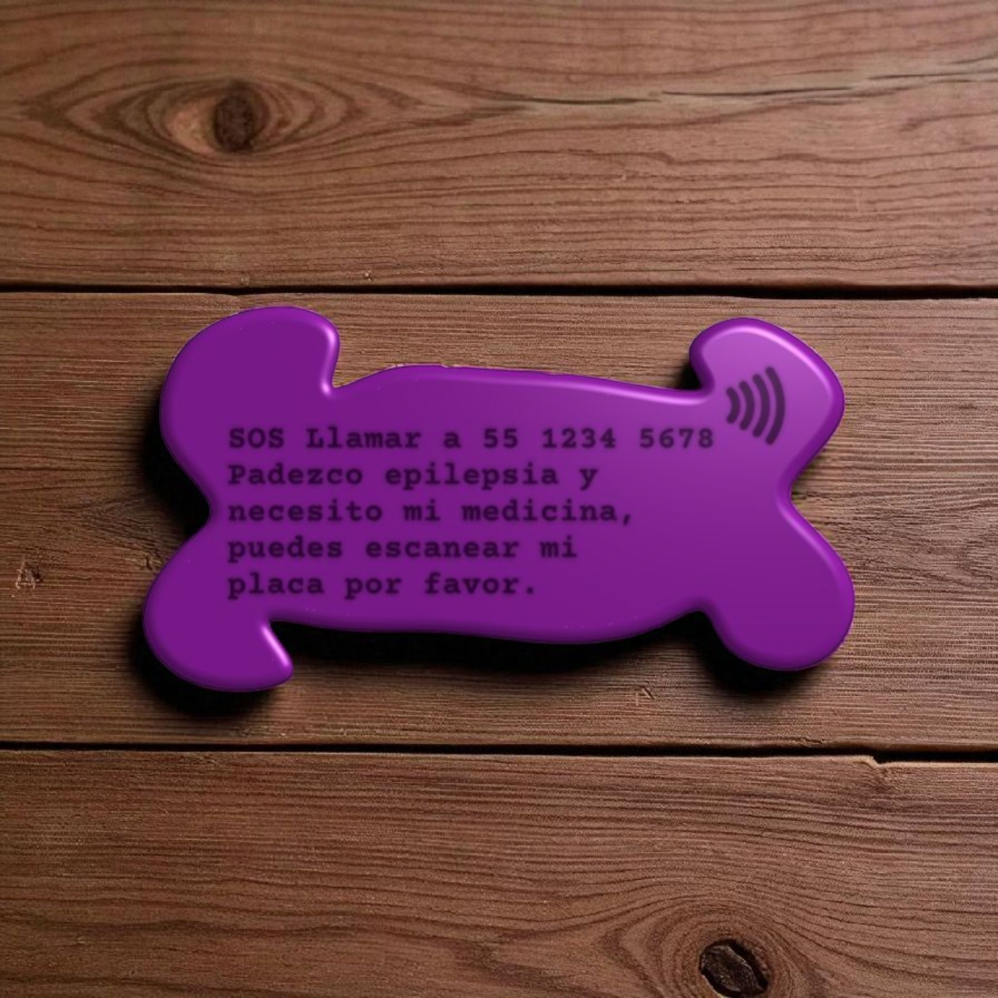 Placa de identificación personalizada para mascotas con datos de contacto y tag NFC