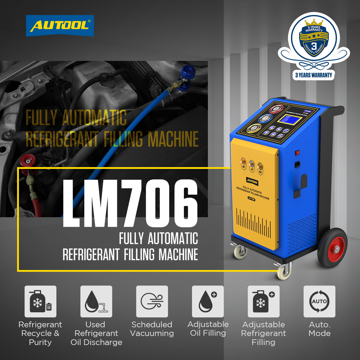 Autool LM706 Fully Automatic Refrigerant Filling Machine