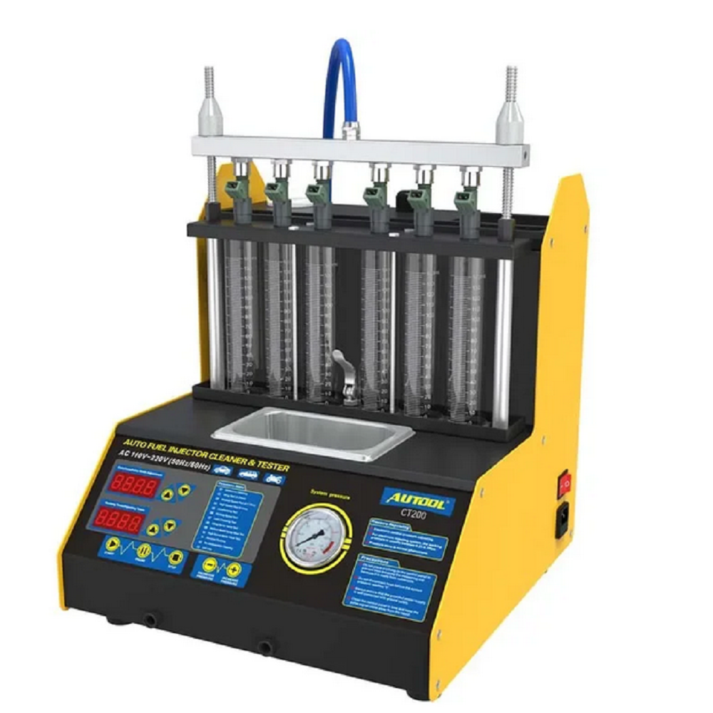 AUTOOL CT200 Auto Petrol Injector Fuel Injector Cleaning Machine 6 Cylinder Ultrasonic Injector Cleaner and Tester