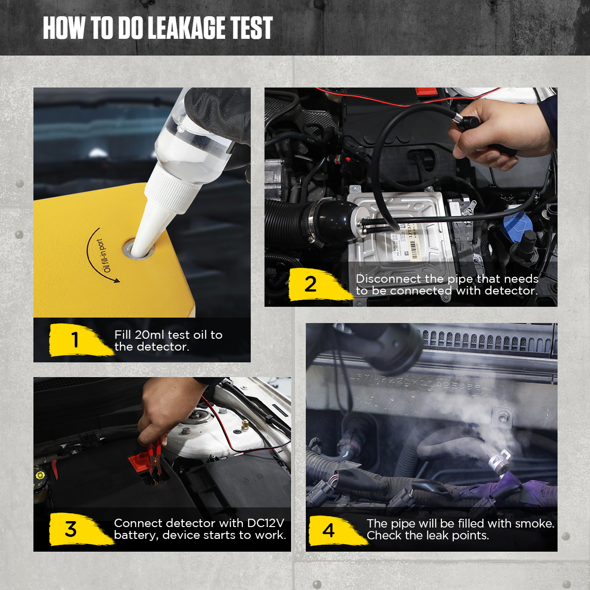 Autool SDT203 Smoke Generator For Cars Smoke Leak Detector Automotive Smoke Machine EVAP Pipe Leakage Diagnostic Tool Pipe Test