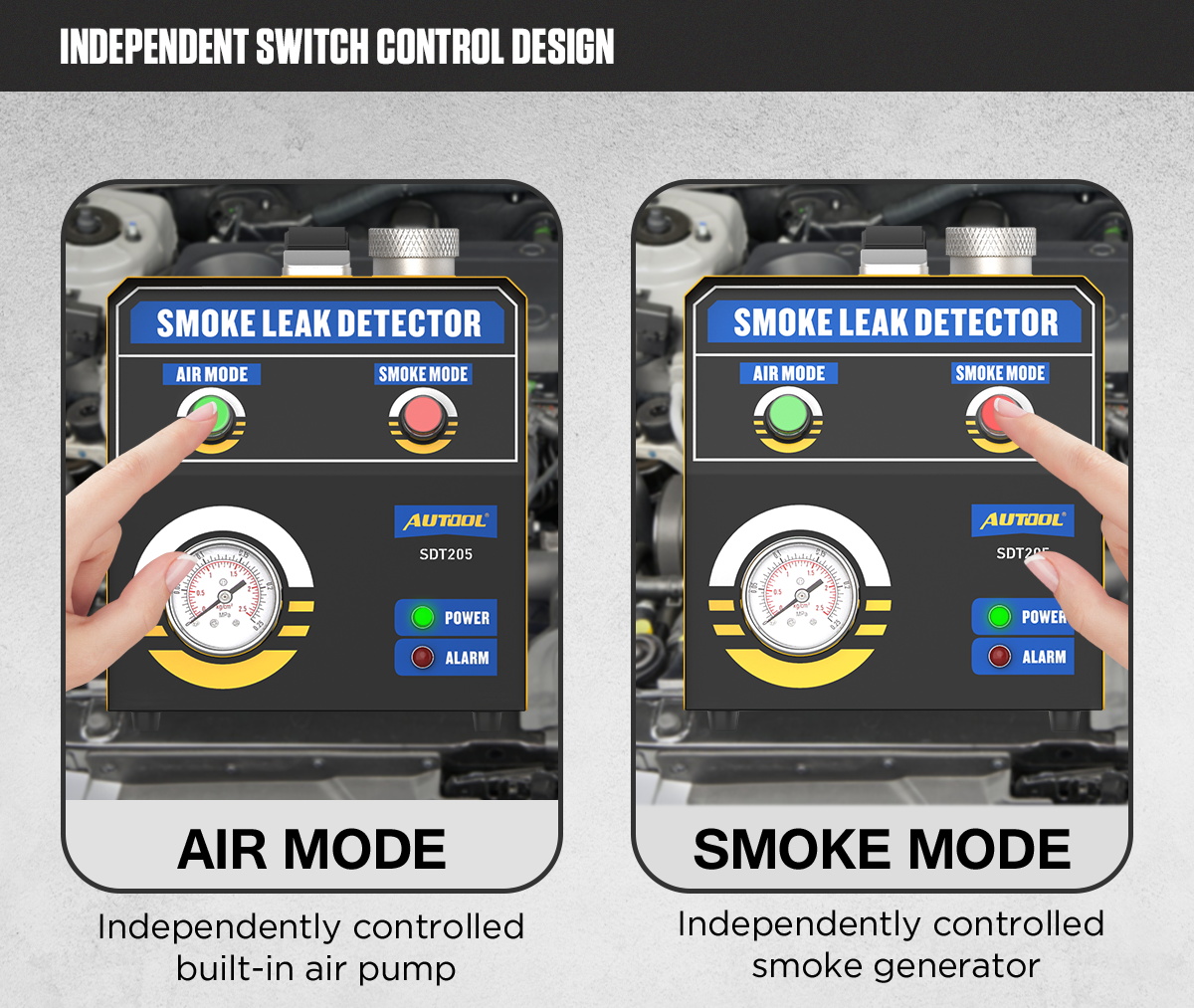 Autool SDT205 Car Smoke Leak Detector Automotive Car Trucks SUVs EVAP System Detect Pipe Leakage Locator Diagnostic Analyzer CE