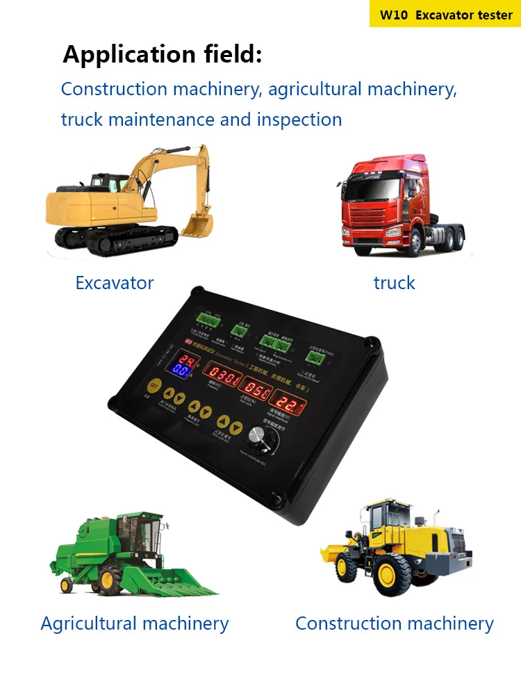 W10 Driver Agricultural Construction Injector Stepp Motor Urea Pump Solenoid Valve Actuator Repair Excavator Tester for Truck OBD2 Truck Scanner 