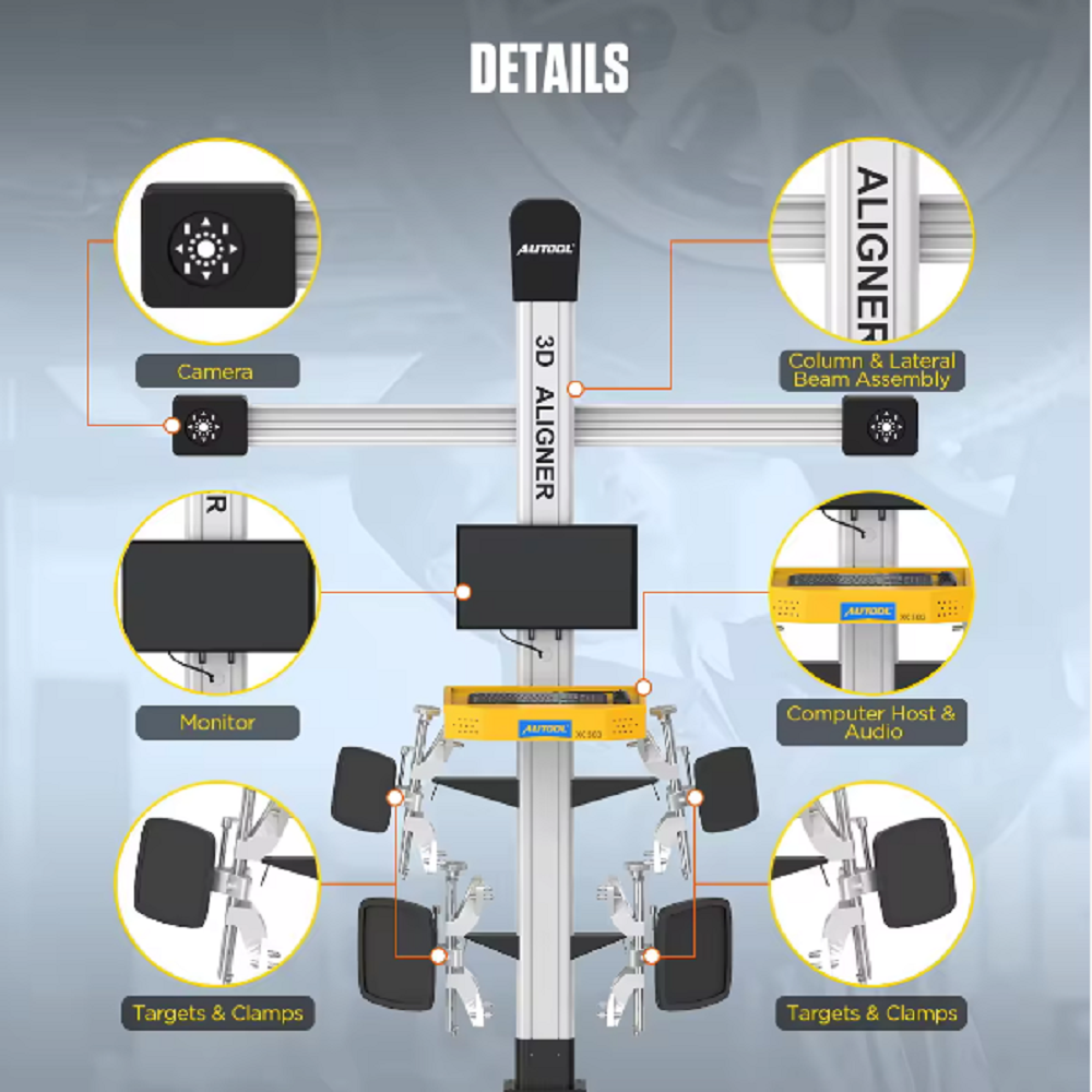 Autool XC503 3D Four-Wheel Aligner Wheel Locator Universal Wheel Alignment Car Alignment Machine