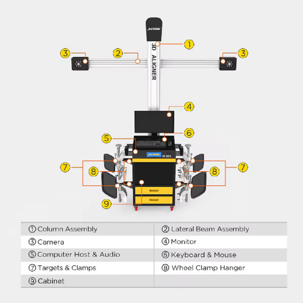 Autool XC505 3D Four-Wheel Aligner Universal Wheel Aligning Machine Car Alignment Machine