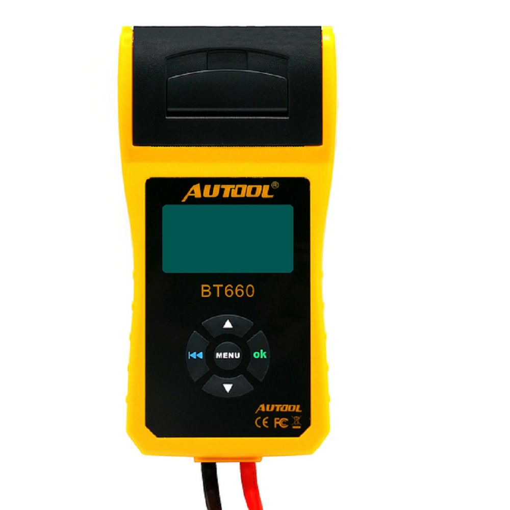 Autool BT660 V2 Battery Tester Car Batteries Measure Tool with Printer Multilanguage Automotive Power System Diagnostic Meter
