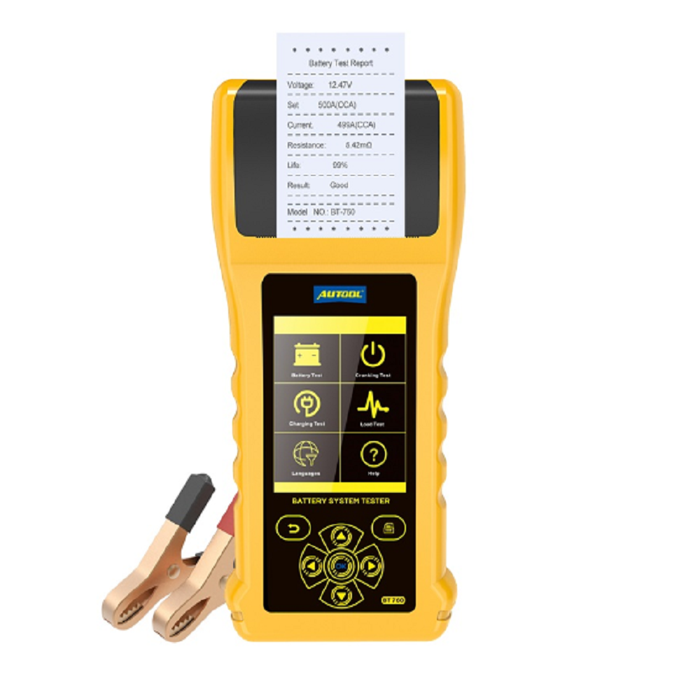 Autool BT760 6-32V Car Battery Tester with Printer&Cranking Test&Charging Test&Load Test 30-2000CCA for Trucks&Cars&Motorcycles