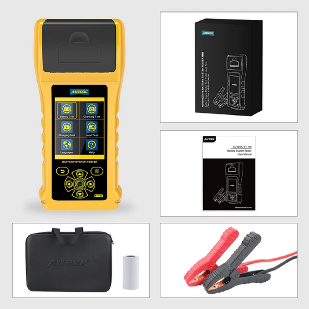 Autool BT760 6-32V Car Battery Tester with Printer&Cranking Test&Charging Test&Load Test 30-2000CCA for Trucks&Cars&Motorcycles