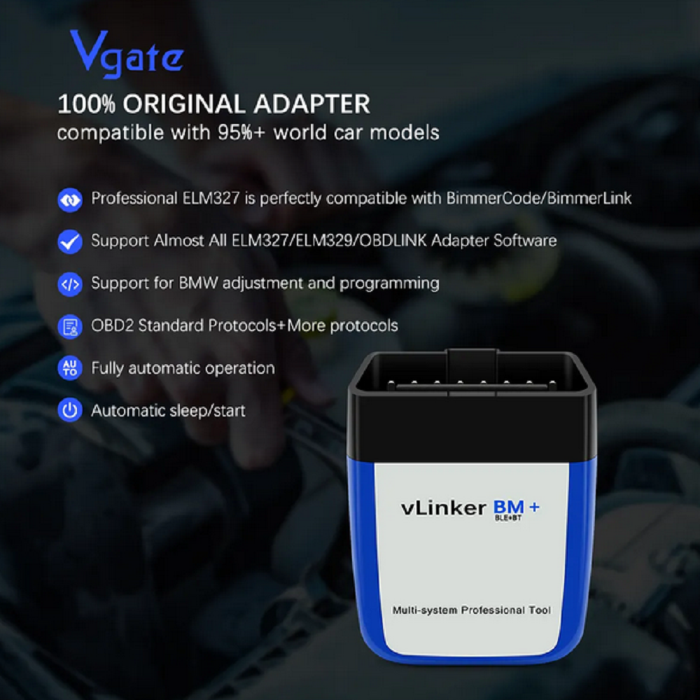 10Pcs/lot Vgate vLinker BM ELM327 For BMW Scanner for wifi /BT4.0/BT3.0 OBD2  Car Diagnostic Auto Scan Tool 