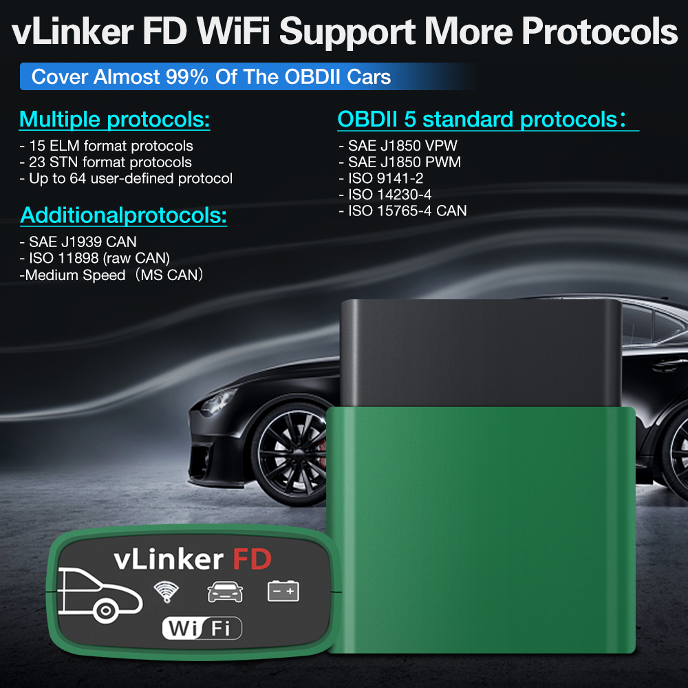 10Pcs/lot Vgate vLinker FD+ ELM327 Forscan Bluetooth For ford OBD2 Scanner Car Diagnostic odb2 wifi OBD 2 OBD2 Auto Tool PK ELM 327 V1 5