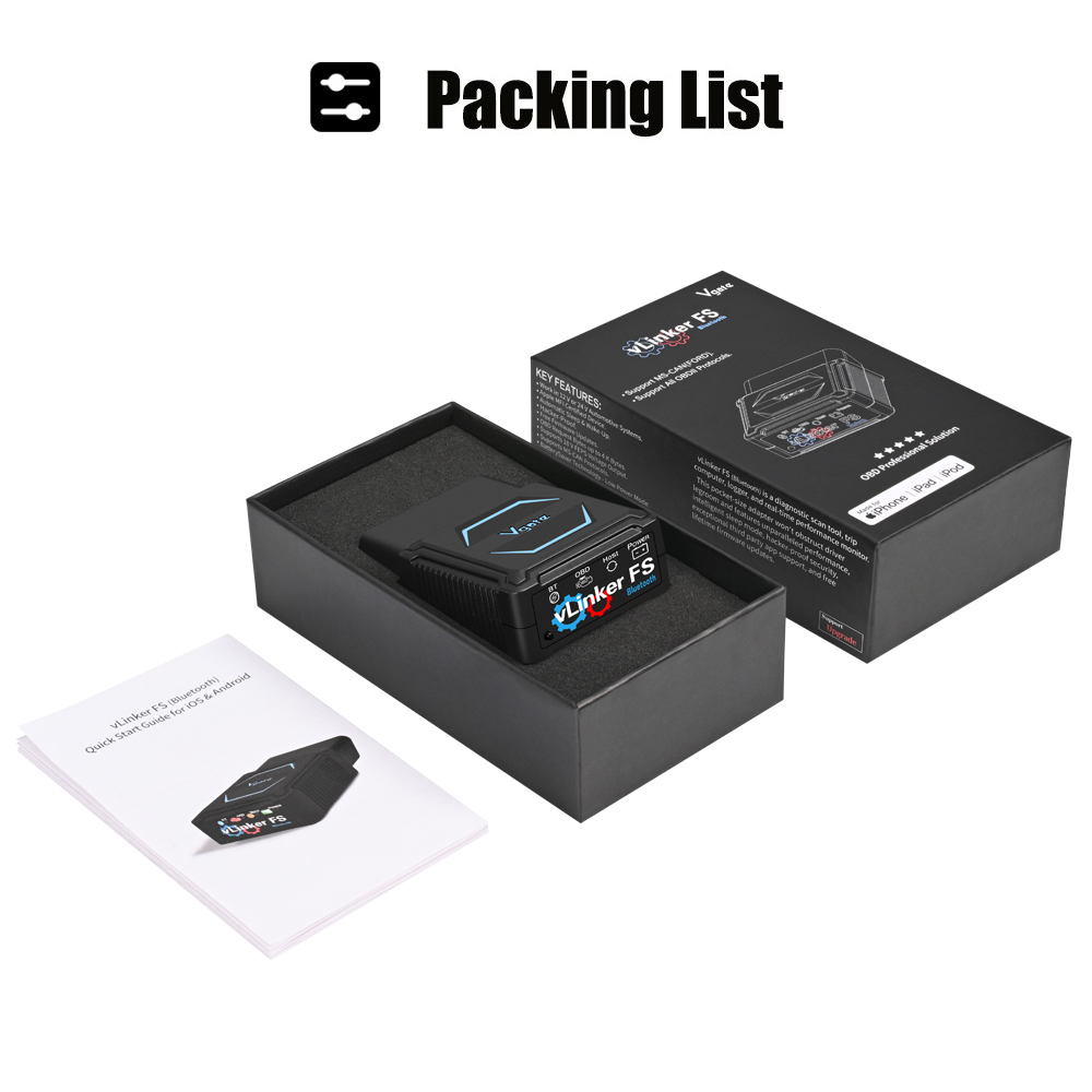 Vgate vLinker FS ELM327 Bluetooth for Android/IOS For Ford FORScan HS MS CAN ELM 327 OBD 2 OBD2 Car Diagnostic Scanner Tools