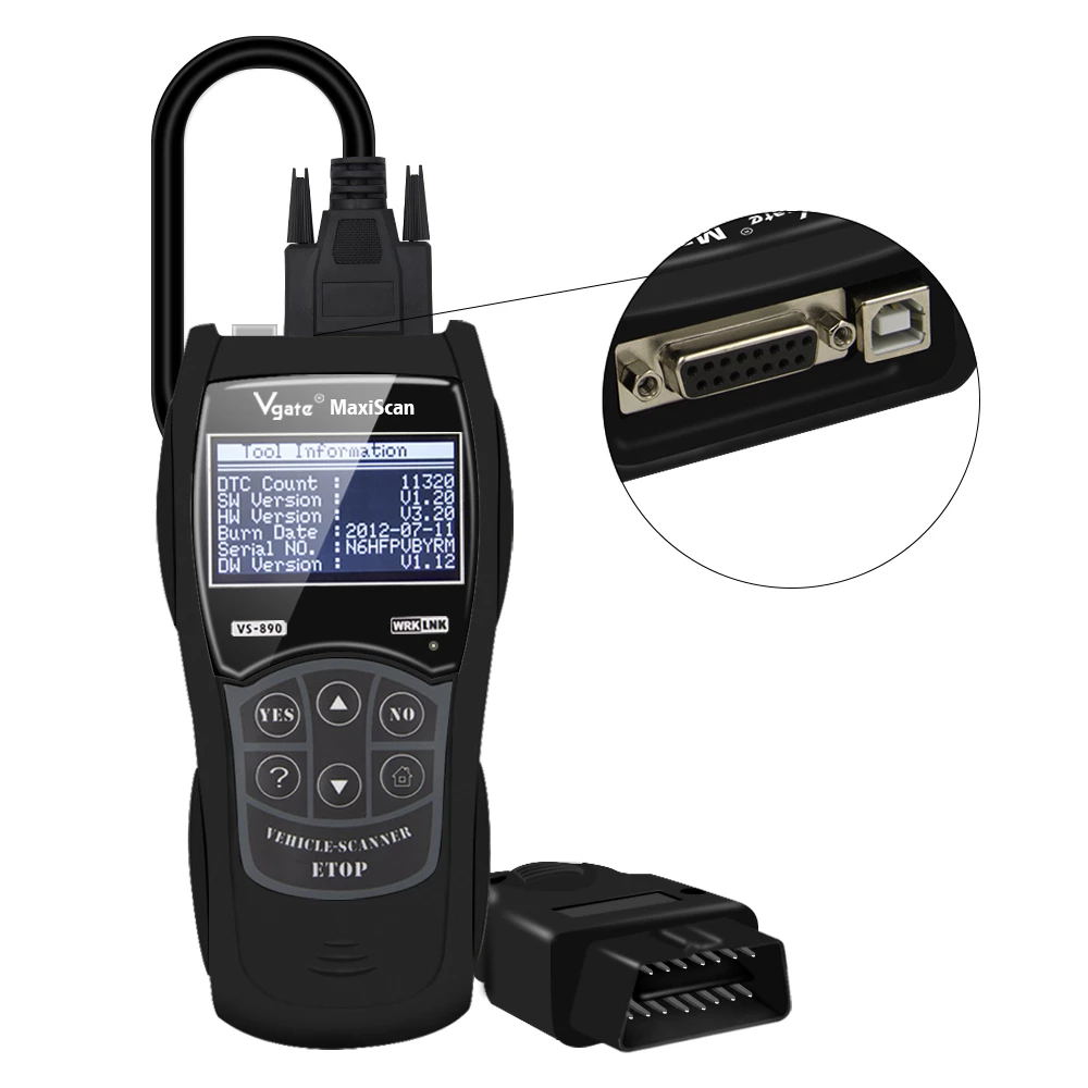 10Pcs/lot Vgate VS890 OBD2 Code Scanner Code Reader Universal Support Multi-language Vgate VS 890 Car Diagnostic Tool