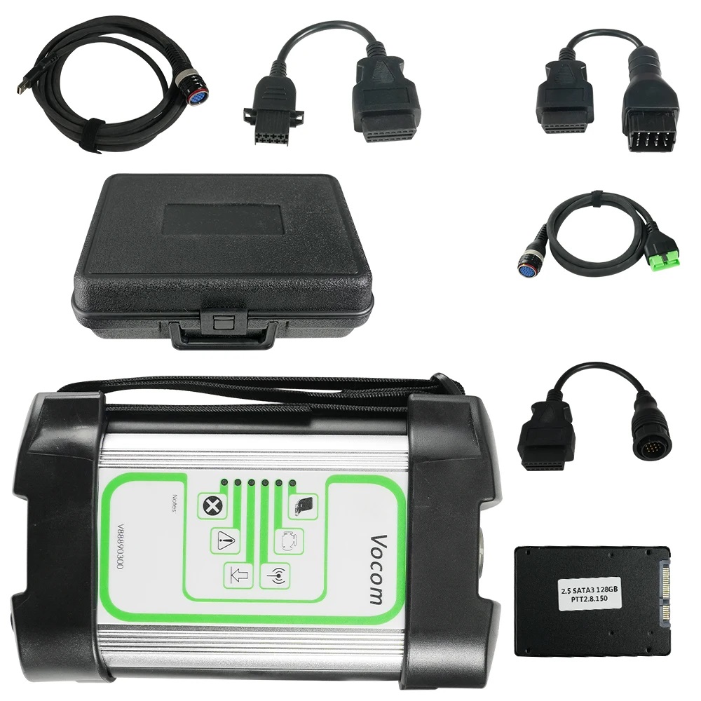  A++ Quality For Volvo Vocom 88890300 Round Head Interface With V2.8.150 SSD Software VOCOM Truck Diagnostic Scanner For Renault/UD/Mack/Volvo