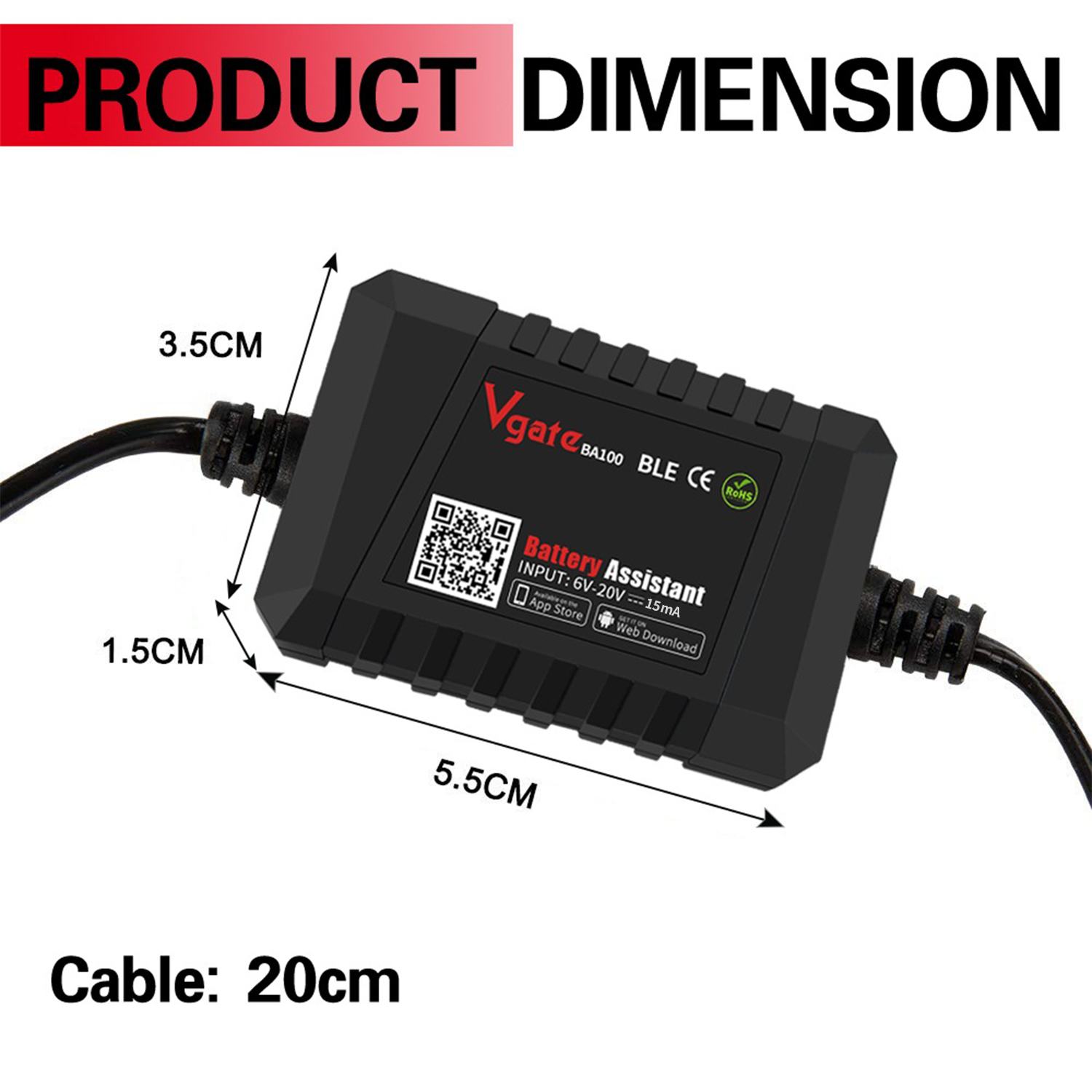 10Pcs/lot Vgate Battery Asst 12V Bluetooth Diagnostic Analyzer Monitor for Android & iOS Device
