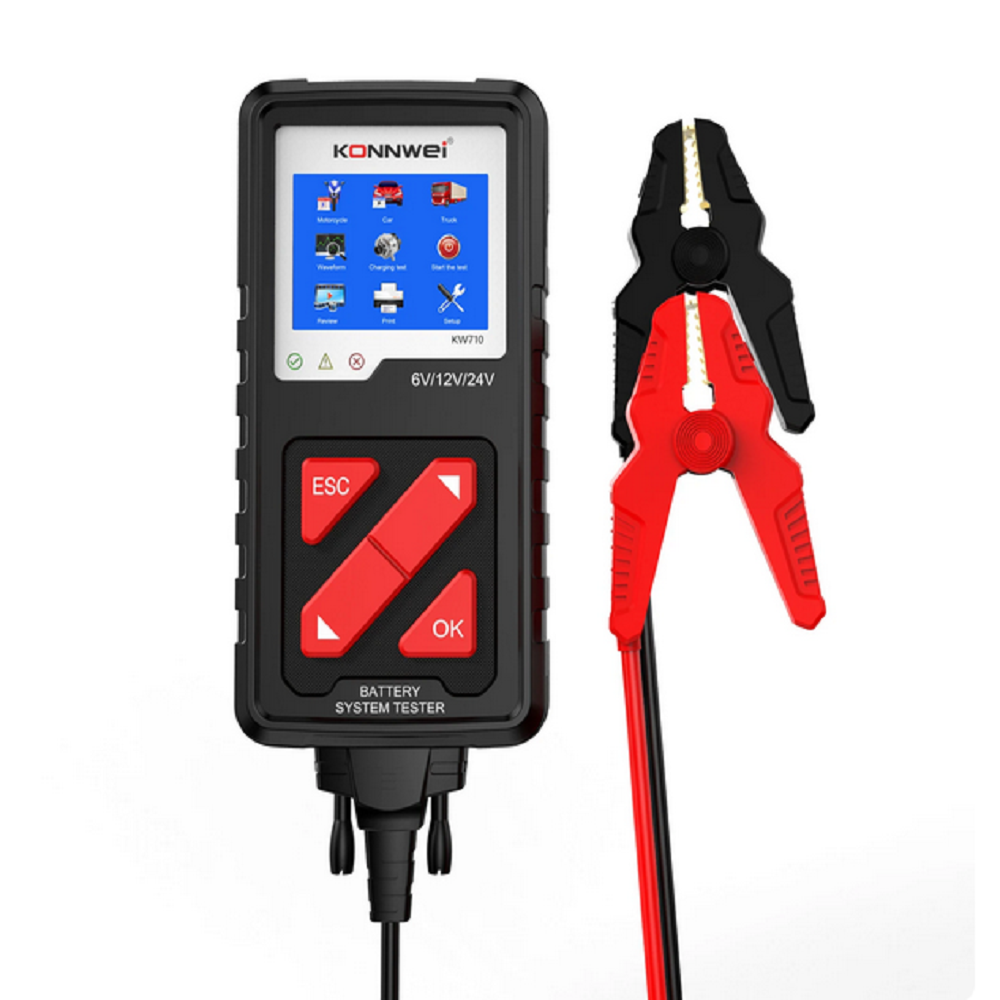 KONNWEI KW710 Car Battery Tester 6V/12V/24V 100-2000CCA Battery Analyzer Load Tester Charging System Automotive Diagnostic Tool