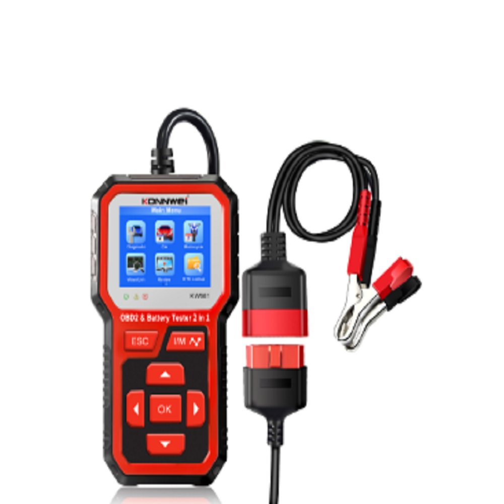 KONNWEI KW681 6V 12V Car Motorcycle Battery Tester Auto Diagnostic Tool 2 in 1 2000 CCA Auto OBD2 EOBD Code Reader Scanner