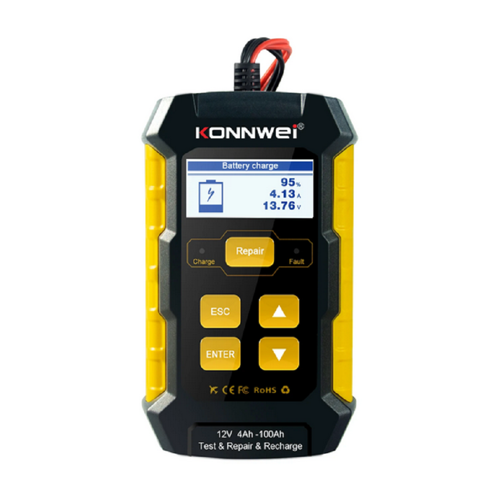 KONNWEI KW510 Full Automatic 12V Car Battery Tester Pulse Repair 5A Battery Chargers Wet Dry AGM Gel Lead Acid Car Repair Tool