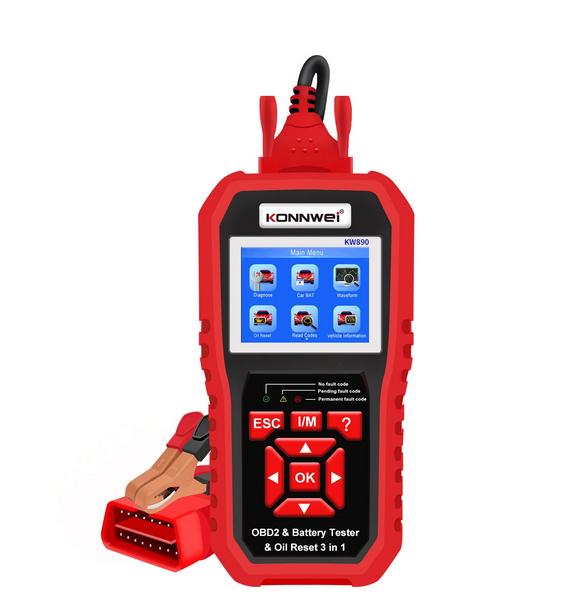 KONNWEI KW890 Oil Reset OBD2 Scanner Car Professional Battery Tester Analyzer Engine Check Automotive Code Reader Diagnose Tool