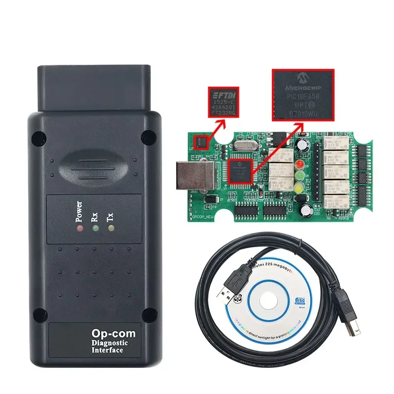  10Pcs/lot 200603a 2021 OPCOM 1.95 FTDI PIC18F458 OP COM For Opel Cars Opcom Op-com V1.95 Flash Update OBD2 Diagnostic Cable