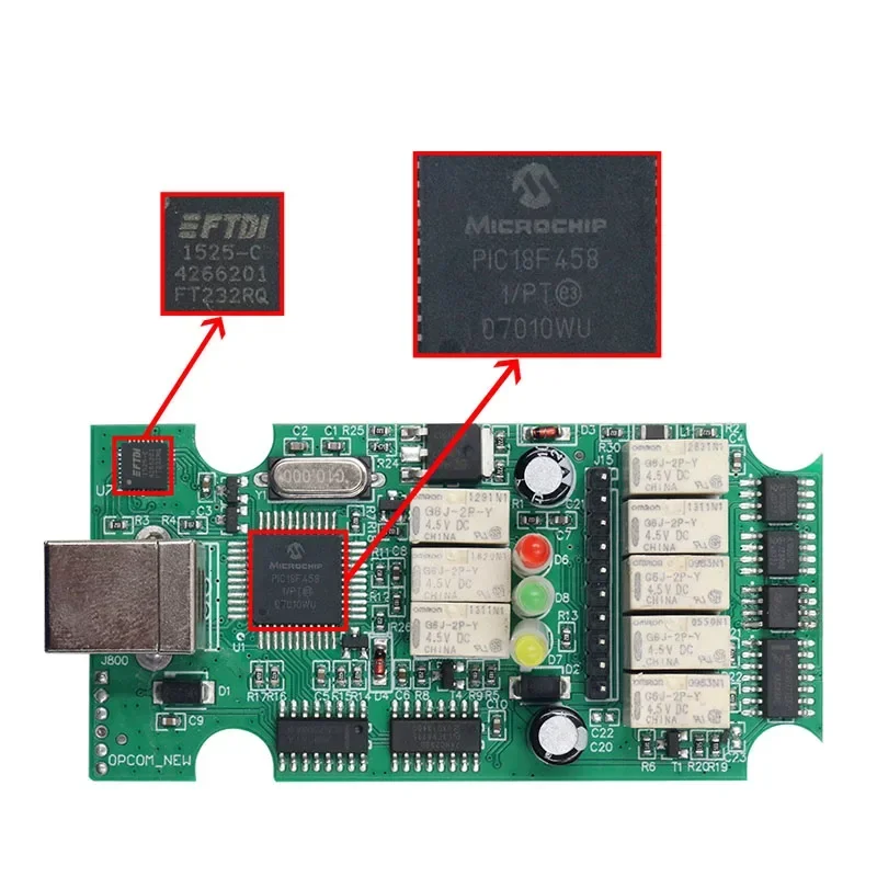  10Pcs/lot 200603a 2021 OPCOM 1.95 FTDI PIC18F458 OP COM For Opel Cars Opcom Op-com V1.95 Flash Update OBD2 Diagnostic Cable