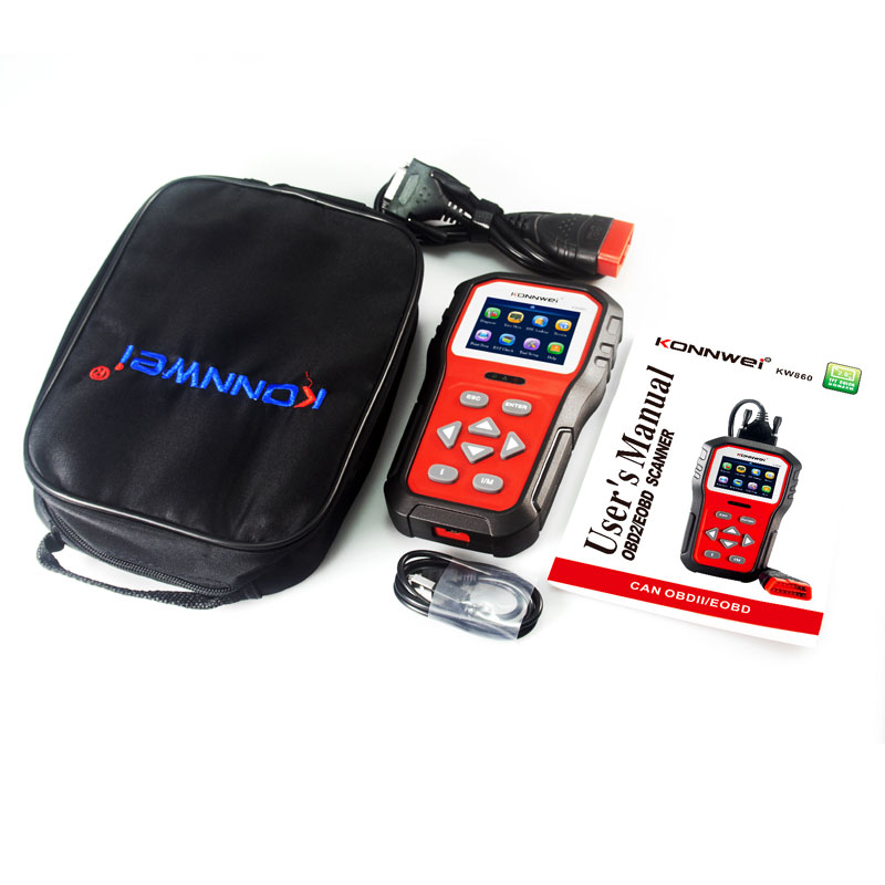 KONNWEI KW860 OBD2 Scanner Car Engine Fault Code Reader Tools OBD2 Enhanced Live Data Stream Free Update Auto Tools