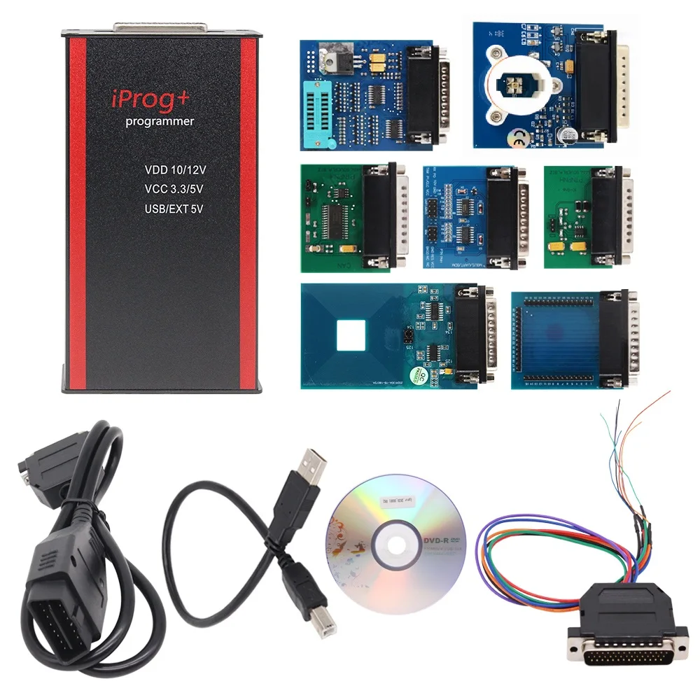 PL Ship Iprog Iprog Pro Programmer Professional Lightweight Durable Diagnostic Tool Mileage Correction Tool With 7 Adapters