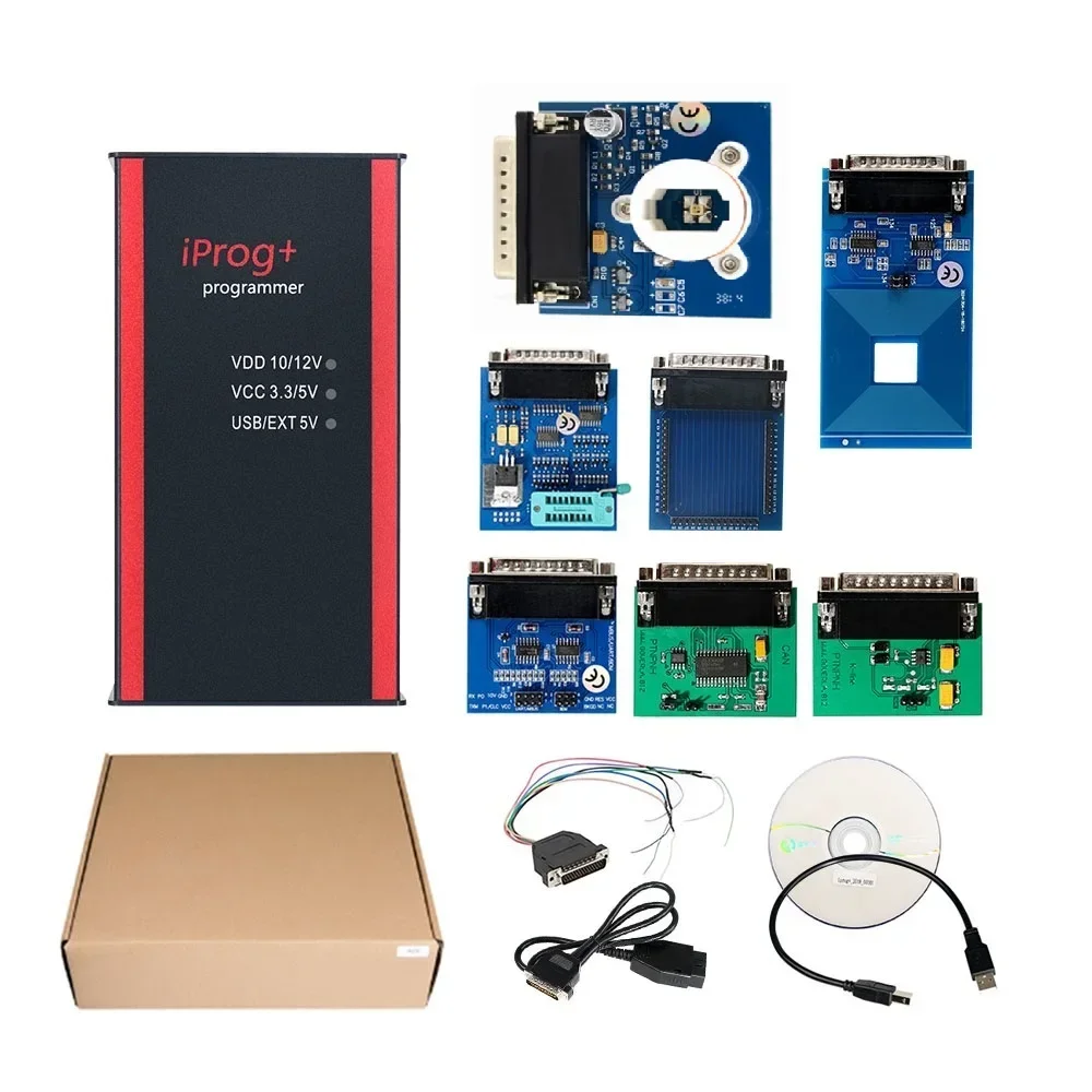 PL Ship Iprog Iprog Pro Programmer Professional Lightweight Durable Diagnostic Tool Mileage Correction Tool With 7 Adapters