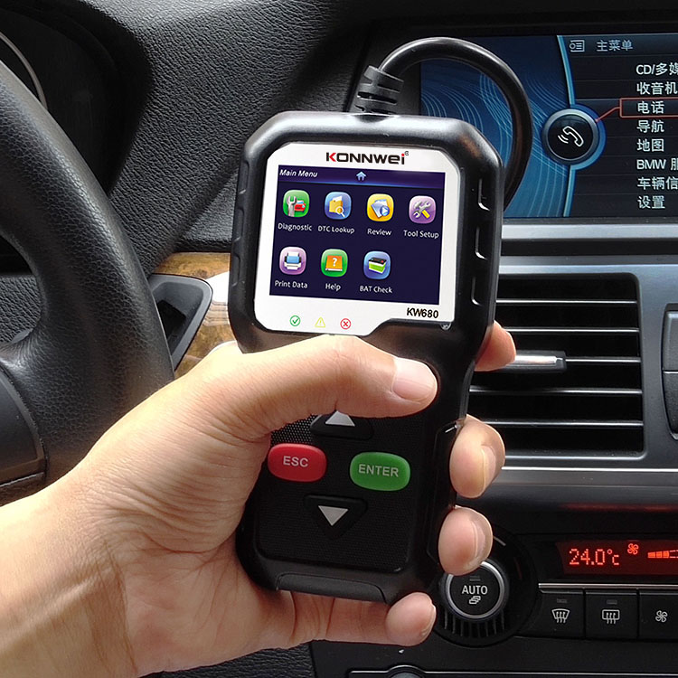KONNWEI KW680 Car OBDII Diagnostic Scanner With 2.4 inch Colorful Screen