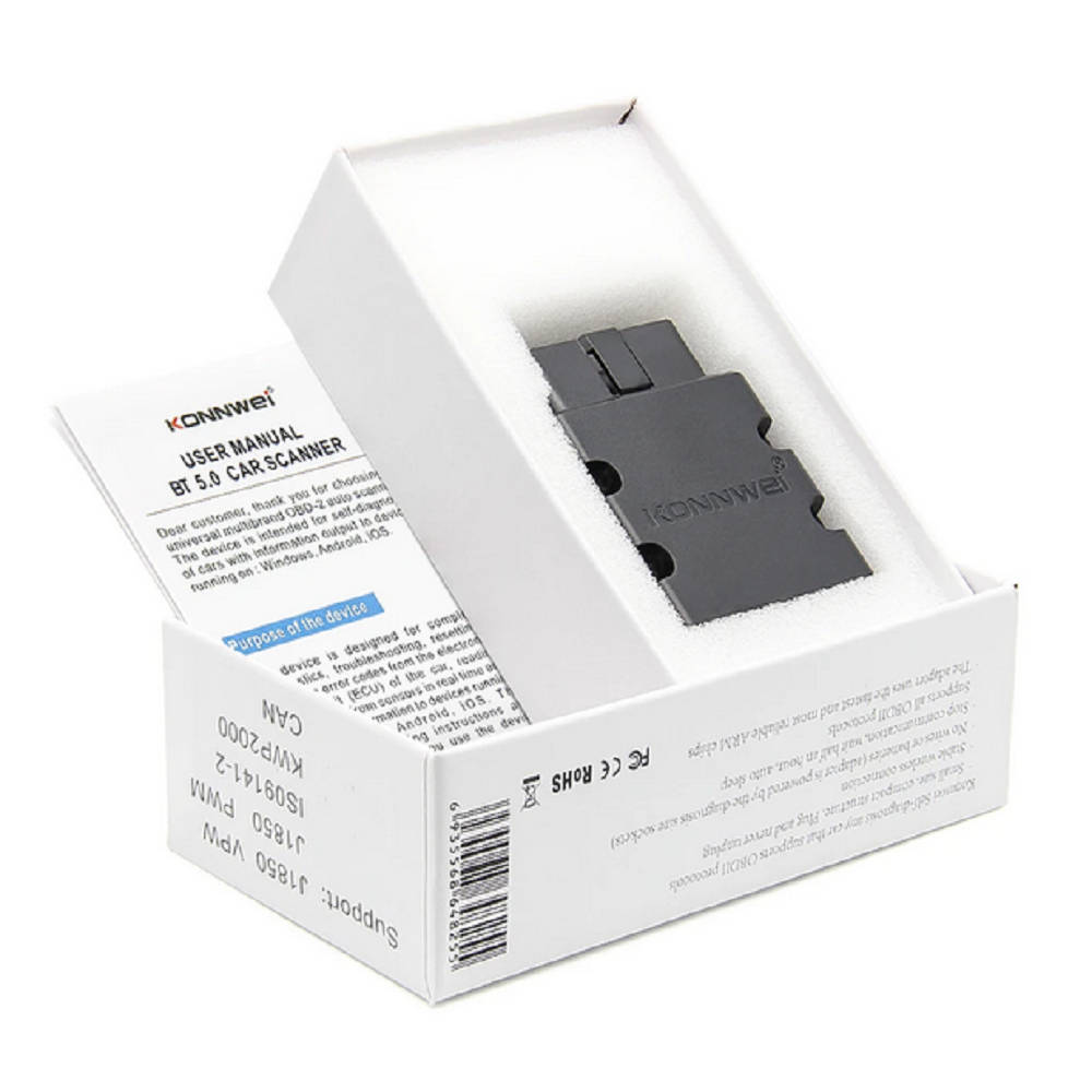 10Pcs/lot KONNWEI KW902 Bluetooth 4.0-5.0 Car obdii scanner for android and iOS both