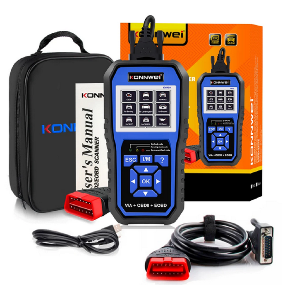 KONNWEI KW450 All Systems Car OBD2 Diagnostic Tool for VAG for VW for Audi ABS Airbag Oil ABS EPB DPF SRS TPMS Reset Scanner