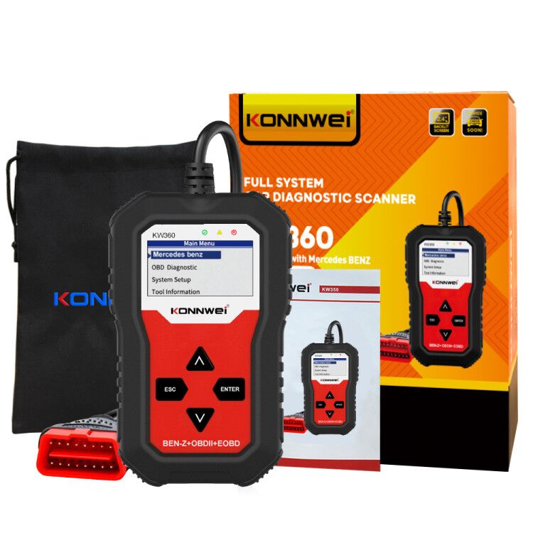 KONNWEI KW360 OBD2 Car Scanner Obd 2 Auto Diagnostic for Mercedes-Benz Full Systems Diagnostic Tool W212 ABS Airbag Oil Reset