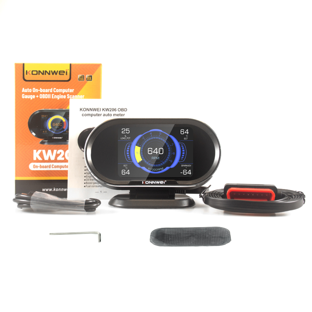 KONNWEI KW206 OBD2 On-Board Computer Car Digital Computer Display Auto Scanner Fuel Consumption Water Temperature Gauge