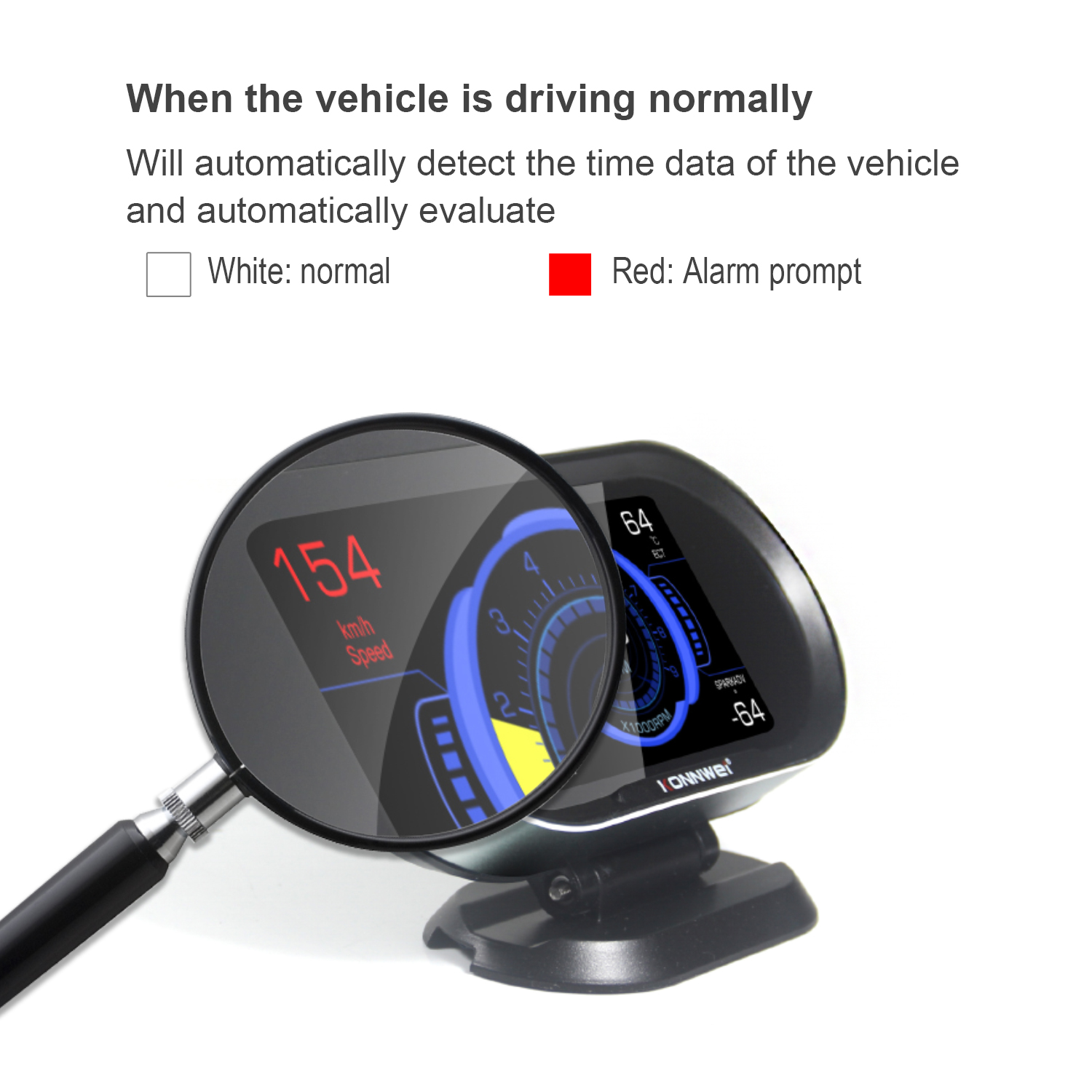 KONNWEI KW206 OBD2 On-Board Computer Car Digital Computer Display Auto Scanner Fuel Consumption Water Temperature Gauge