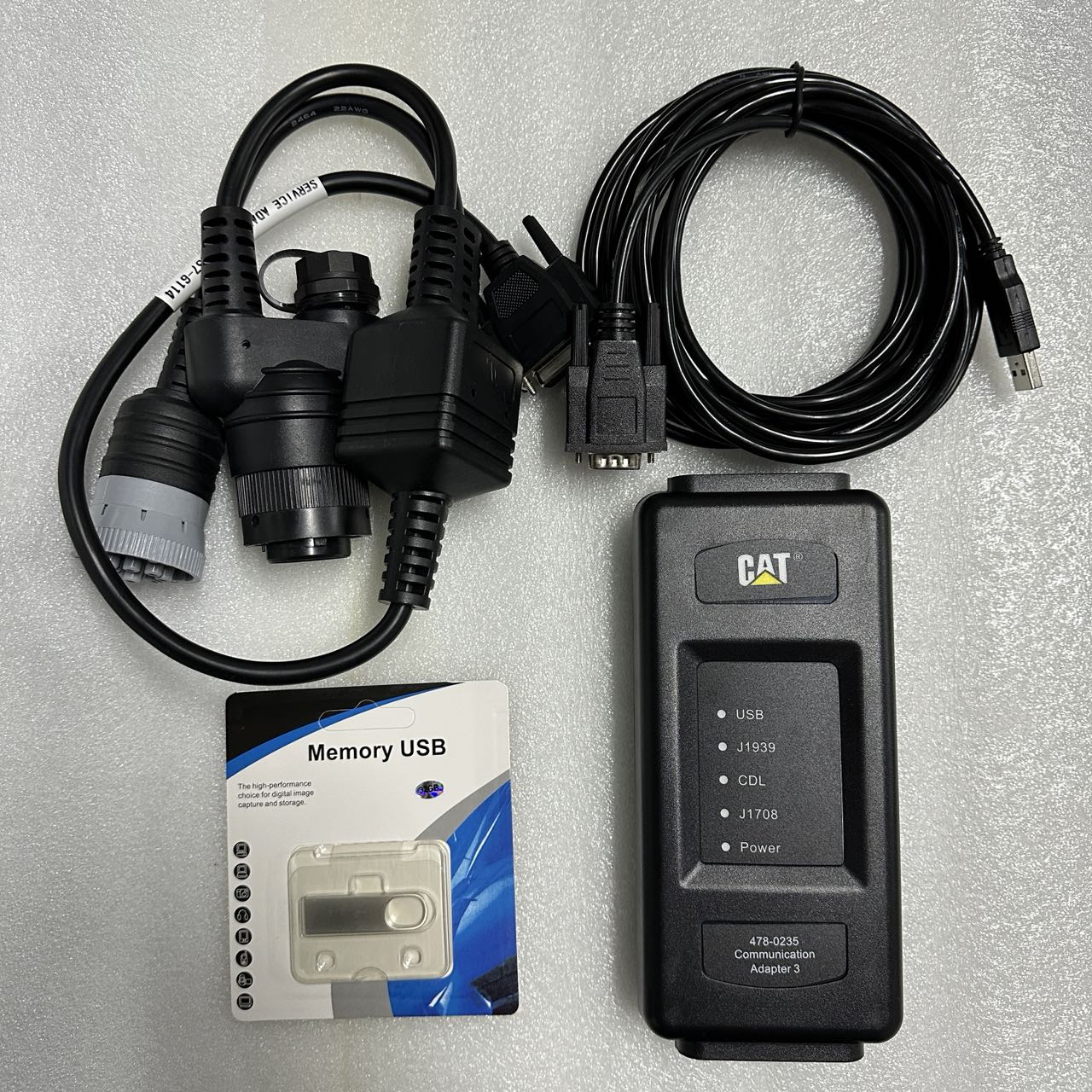 2023A Cat ET4 Adapter 478-0235 with Ethernet Cable OBD2 Truck Scanner for Caterpillar Excavator Truck Diagnostic Tool
