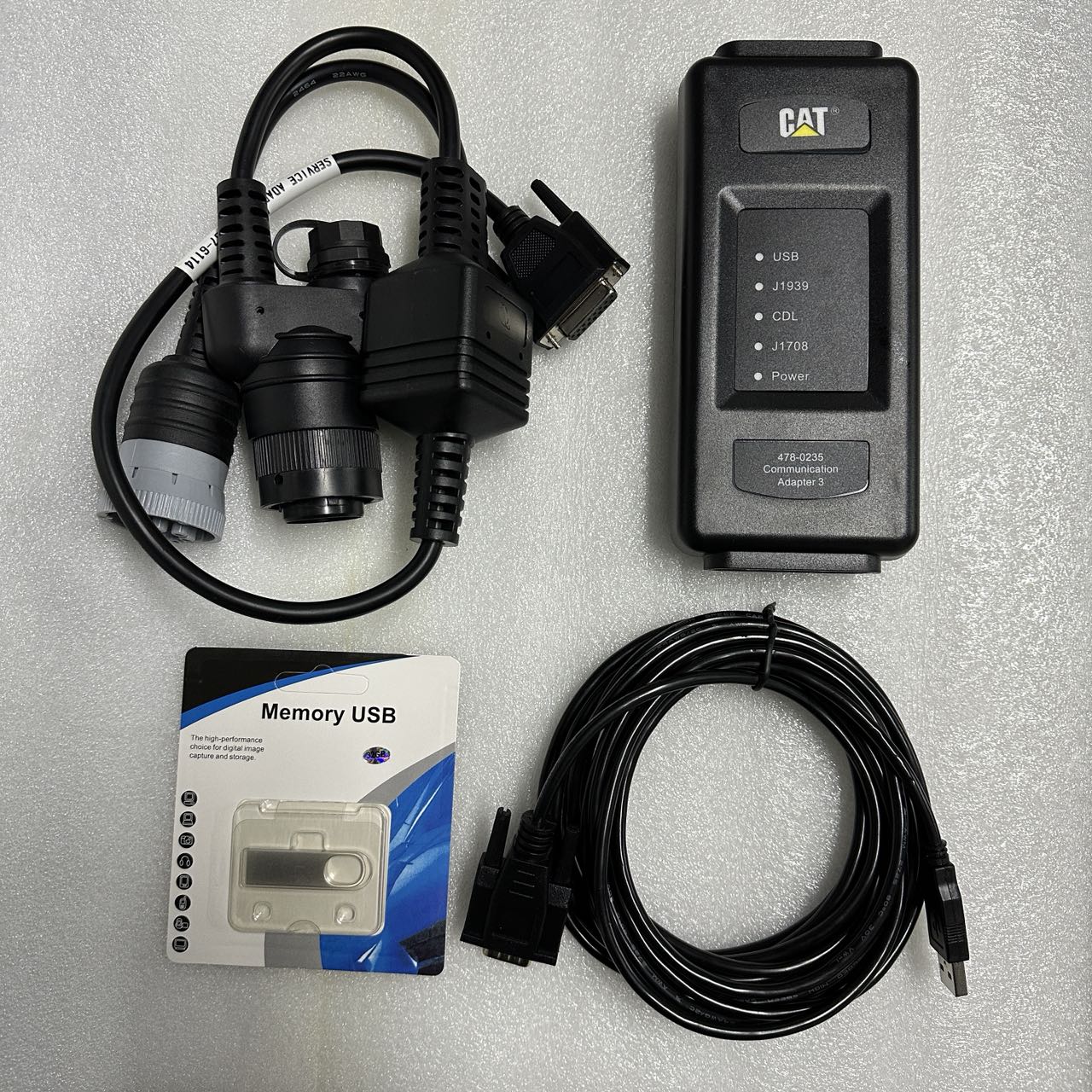 2025A Cat ET4 Adapter 478-0235 with Ethernet Cable OBD2 Truck Scanner for 2023A Caterpillar Excavator Truck Diagnostic Tool