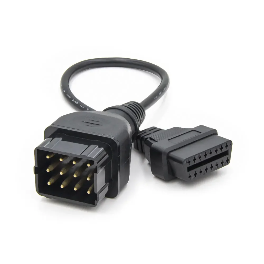 10Pcs/lot RU Ship Gaz 12pin for 16 PIN Female to Male 12 pin OBD OBD2 OBDII Cables Adapters for Renault 12pin Diagnostic Cables Connector Plug