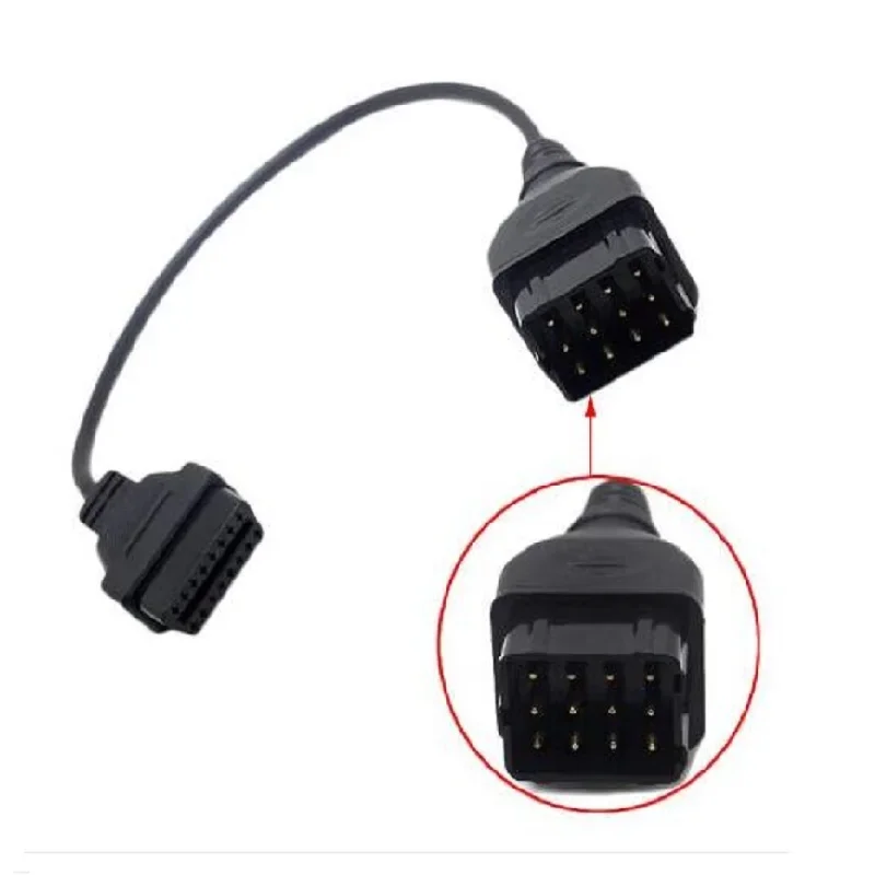 10Pcs/lot RU Ship Gaz 12pin for 16 PIN Female to Male 12 pin OBD OBD2 OBDII Cables Adapters for Renault 12pin Diagnostic Cables Connector Plug